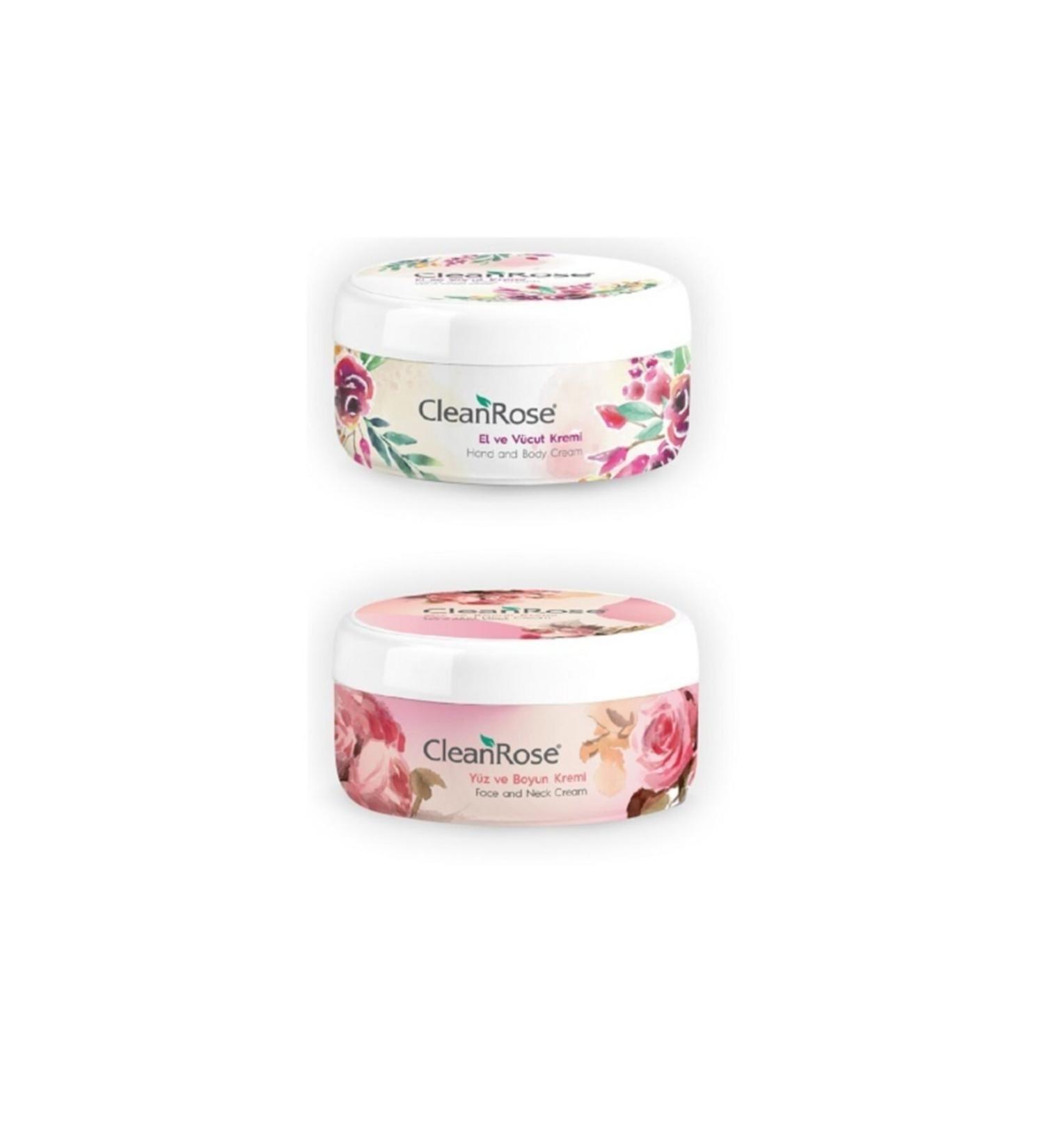 Clean Rose Face and Neck Cream 125 ml + Hand and Body Cream 125 ml