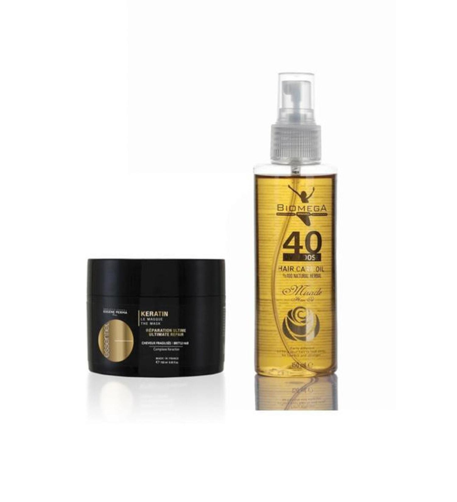 Eugene Perma Essentiel Keratin Mask 150 ml + Biomega 40 Herbal Natural Hair Care Oil 150 ml 558956116554