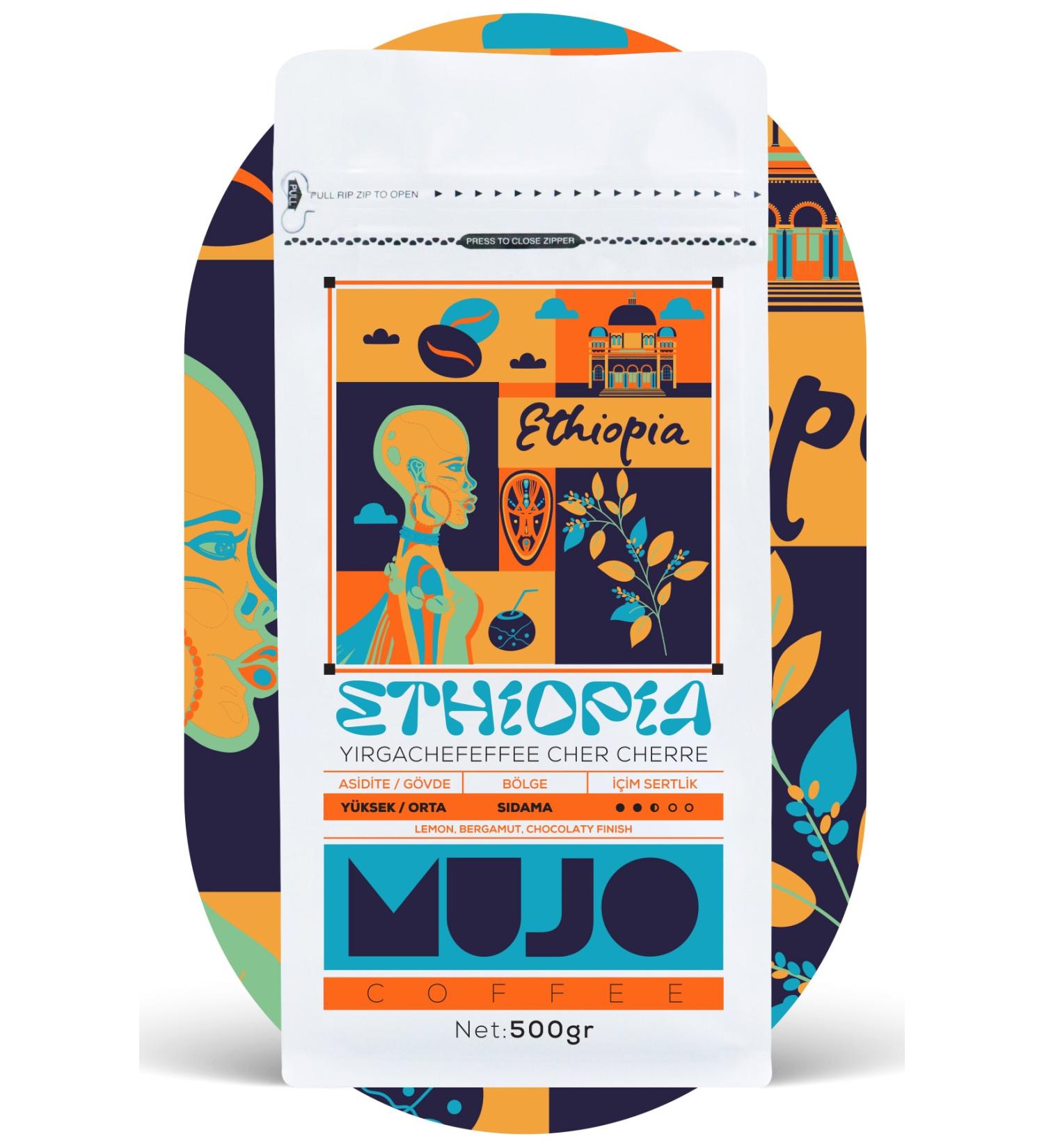 Mujo Coffee Ethiopia Yirgachefeffe Cher Cherre Coffee Beans-500gr - Buy Online on GoSupps.com
