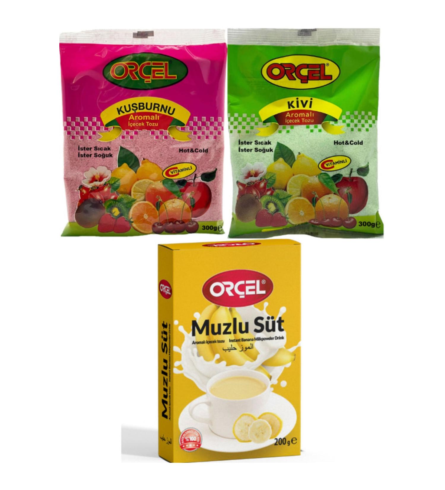 OR EL Banana Milk 200gr. + Kiwi 300gr. + Rosehip 300gr. Flavored Drink Powder Oralet Tea