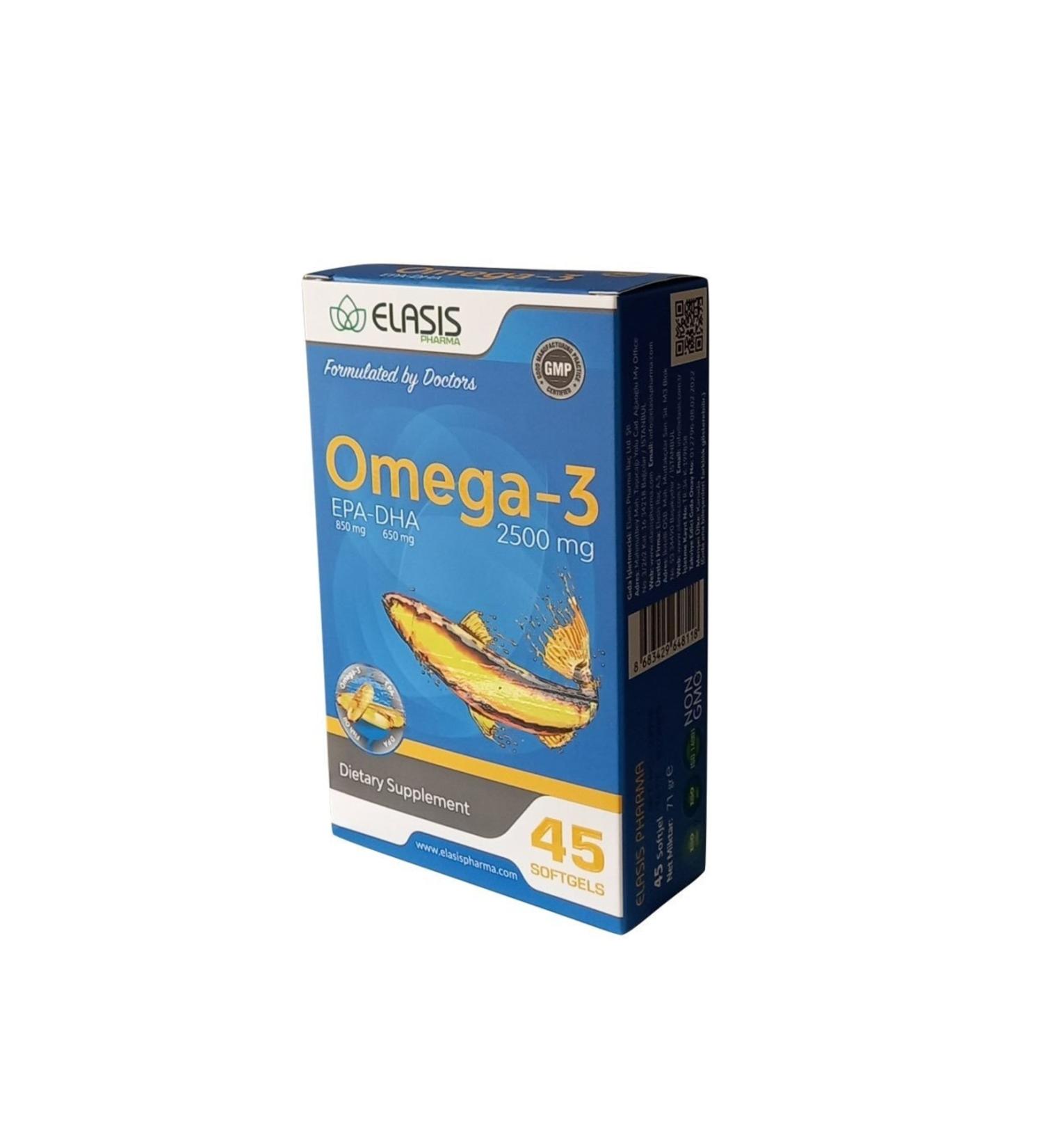 ELAS S PHARMA Elasis Omega 3 2500 Mg 45 Softgel Capsule