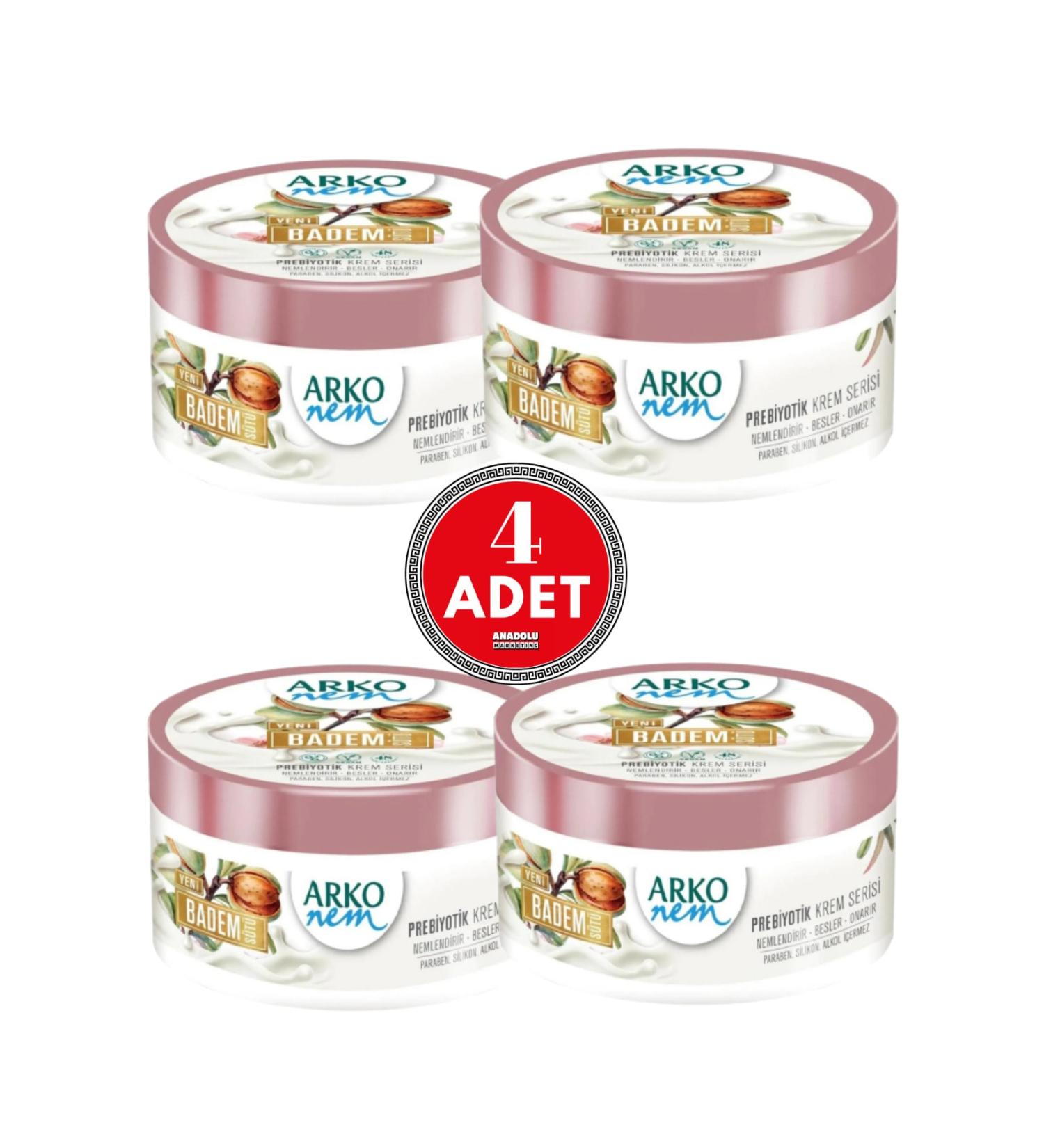 Arko Nem Prebiotic Almond Milk Cream 250 ml 4 Pieces