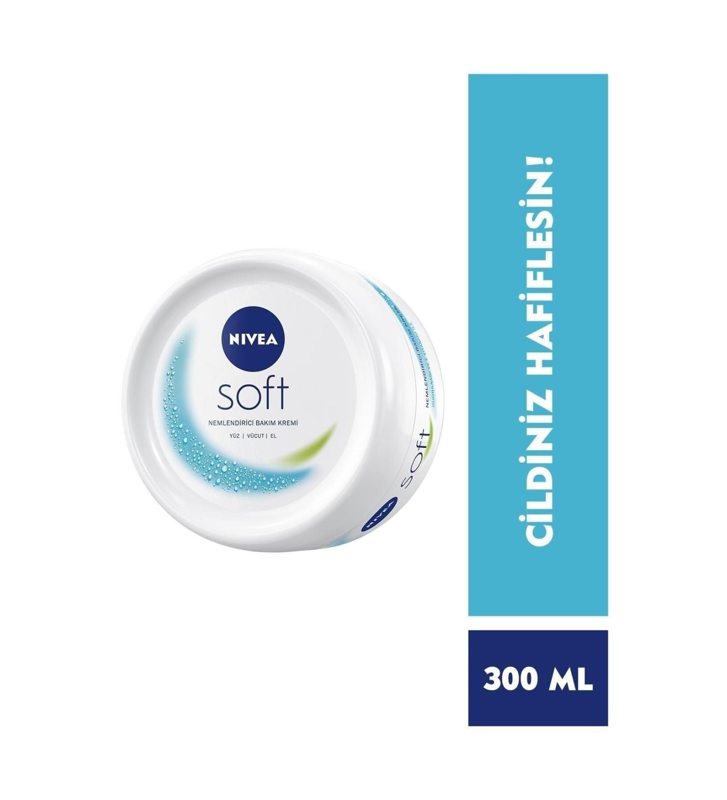 NIVEA Moisture Soft Cream 300ml Moisturizing Care Cream Face Body Hand Jojoba Oil Vitamin E Skin Care