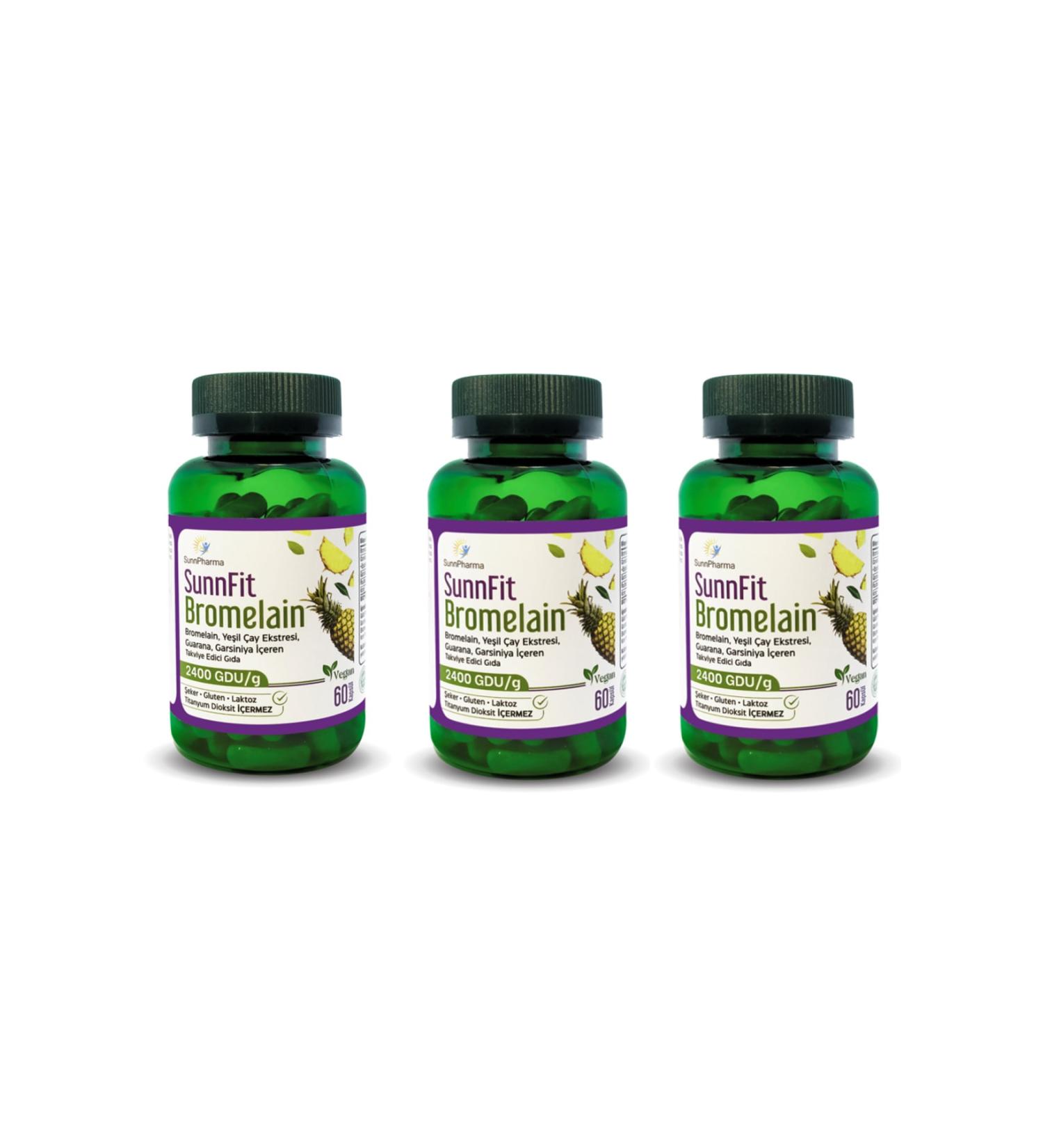 SunnFit Bromelain ''Bromelain Green Tea Extract Guarana Garcinia Chromium X 3