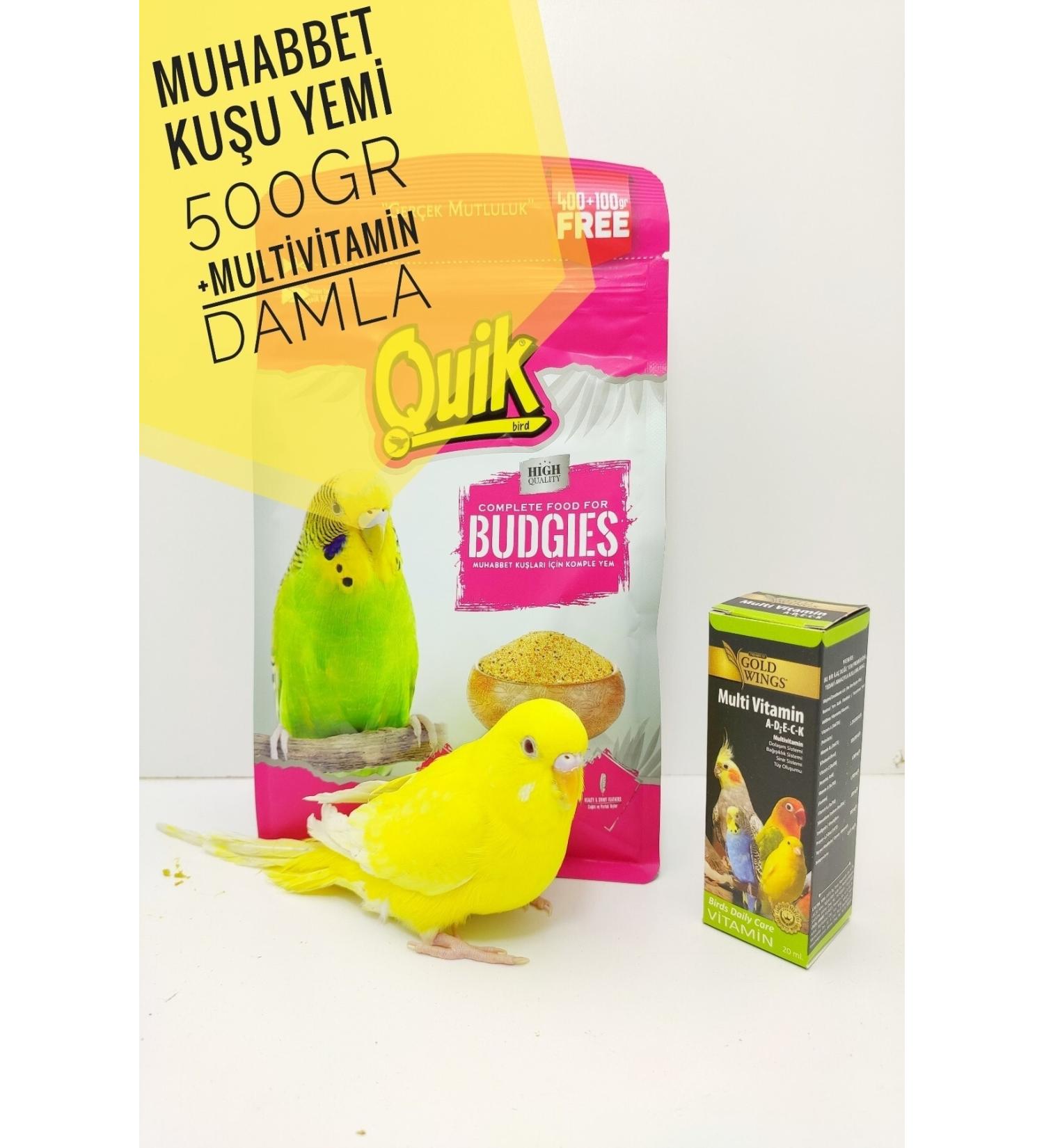 ozzipetshop Adult Budgie Food 500 Gr + Vitamin Drops for Waterer