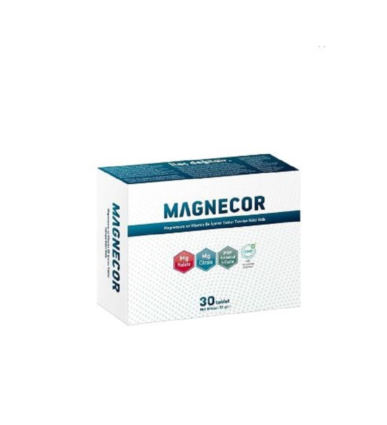 Magnecor Food Supplement Containing Magnesium and Vitamin B6 - 30 Tablets