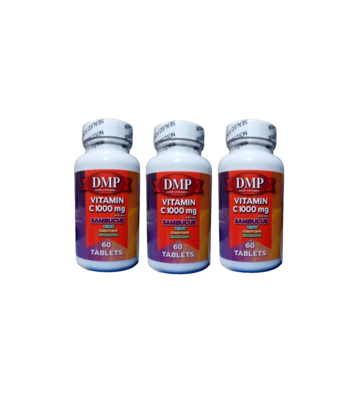 DMP Vitamin C 1000 Mg Zinc Black Elderberry Cordyceps Echinacea 60 Tablets 3 Vitamin C