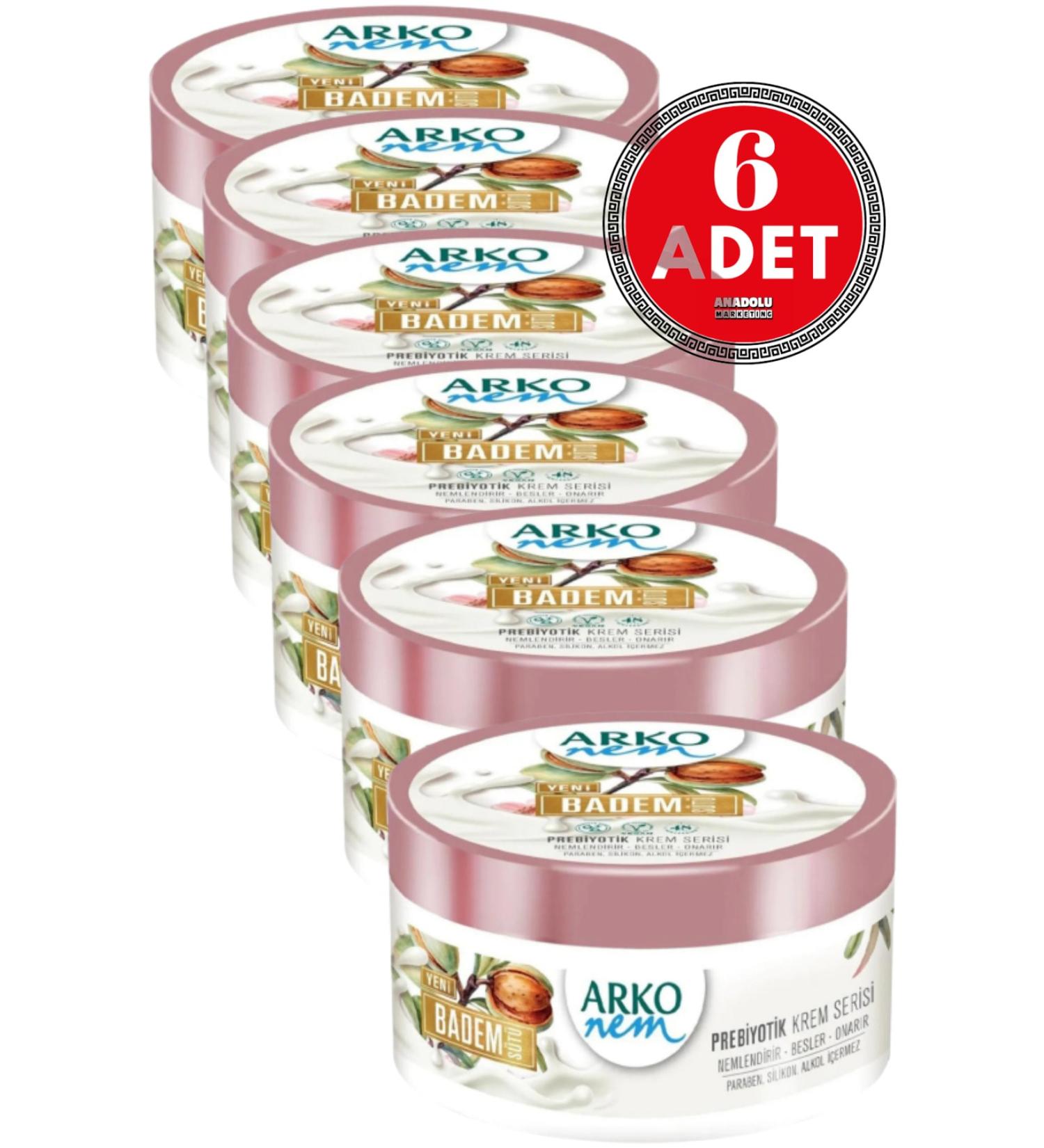 Arko Nem Prebiotic Almond Milk Cream 250 ml 6 Pieces - Buy Online on GoSupps.com