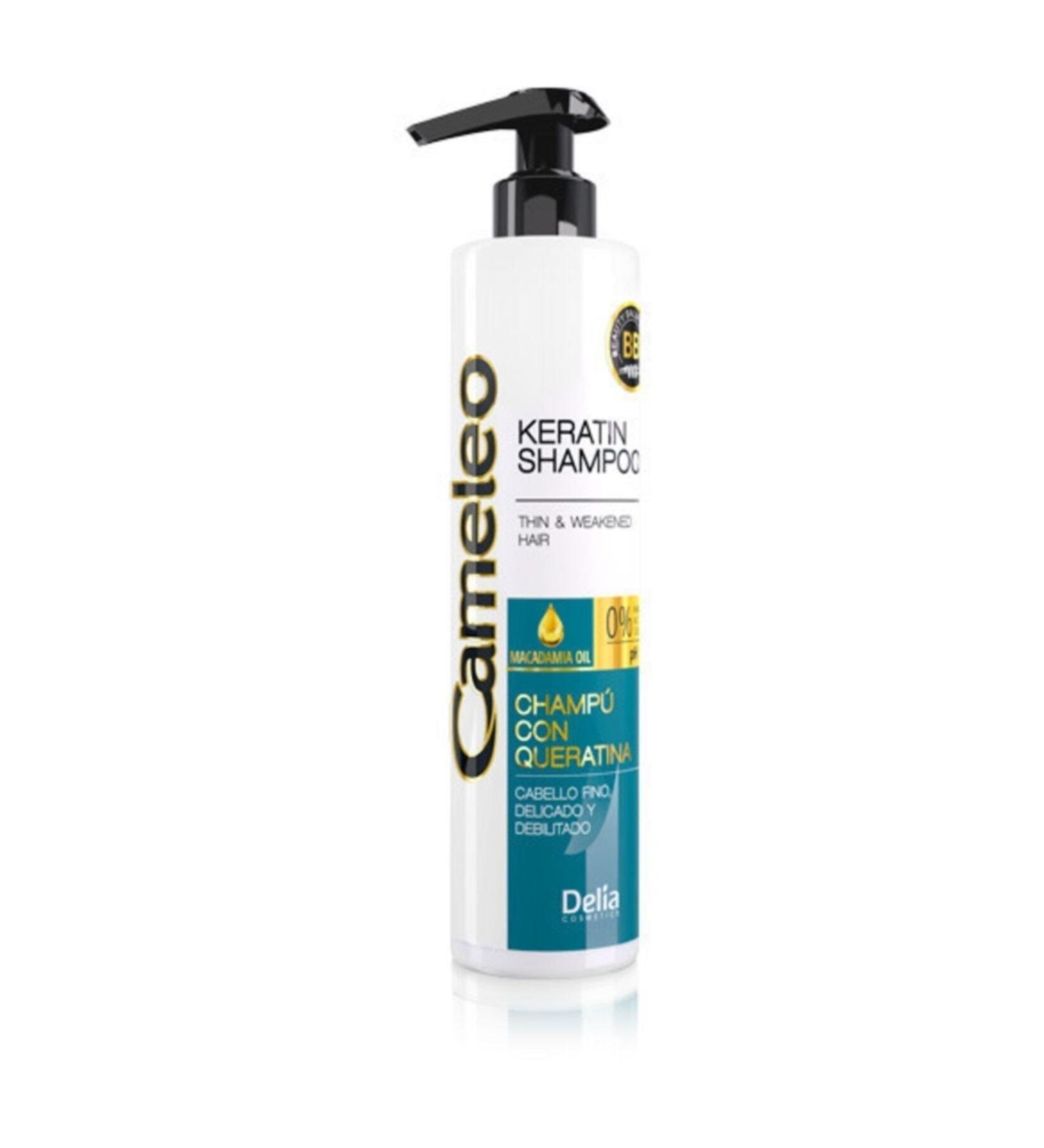 Delia Cameleo Bb Keratin Shampoo Oily Weak Hair 250 Ml. (Hand Cleaning Gel is a Gift)