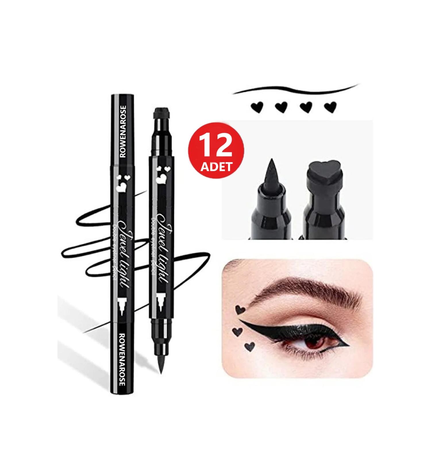 ROWENAROSE Double Sided Heart Patterned Pencil Eyeliner 12 Pieces