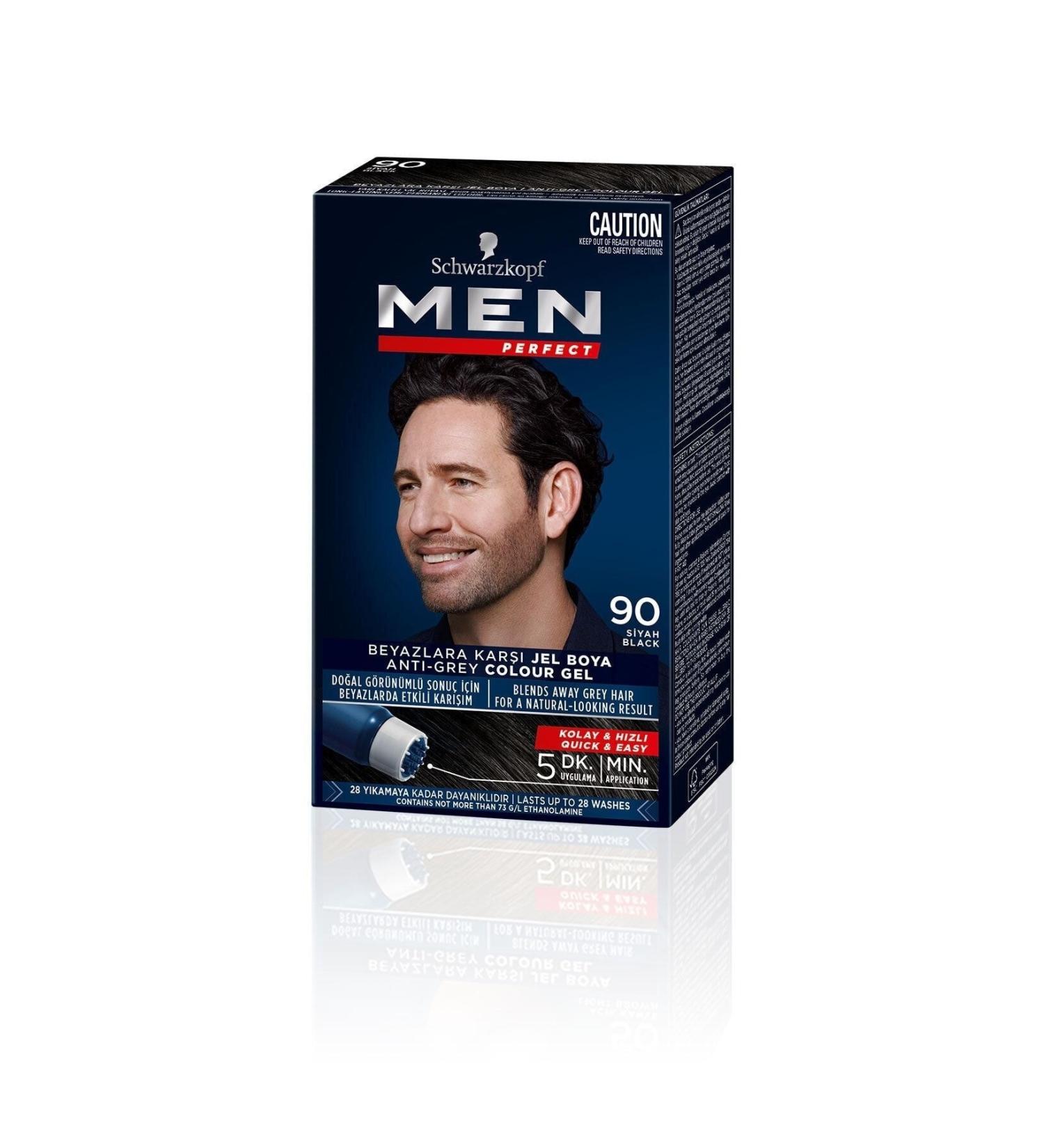 Schwarzkopf Men Perfect Permanent Fast Gel Hair Dye Against Whites Black 90 50 Ml - Buy Online on GoSupps.com