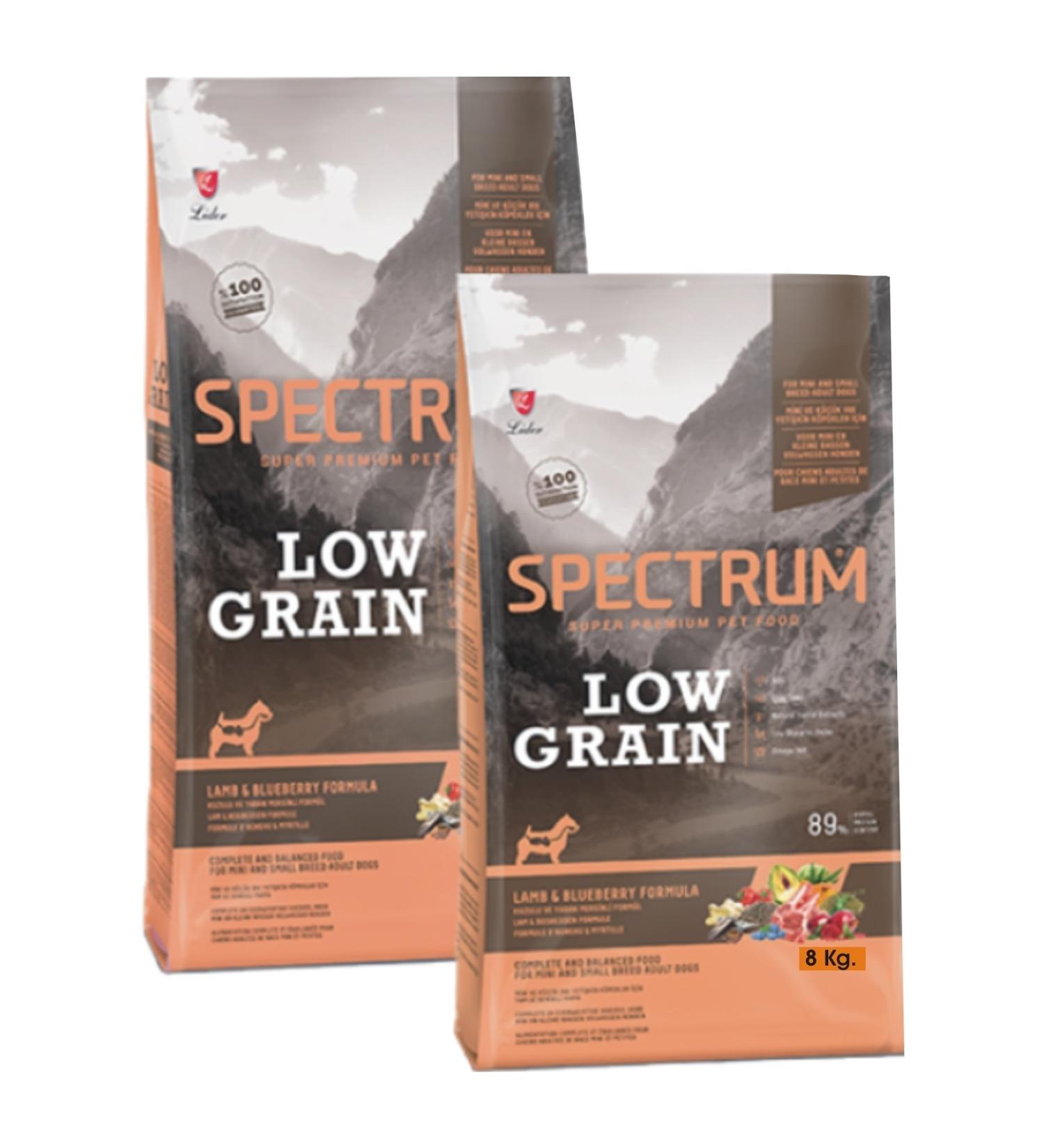 Spectrum Low Grain Lamb Meat and Blueberry Mini and Small Breed Adult Dog Food 8 Kg.