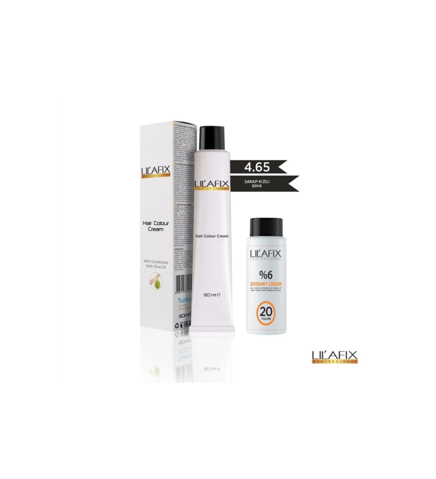 Lilafix 4.65 Wine Red Cream Tube Dye-20V Oxidant 60 ml