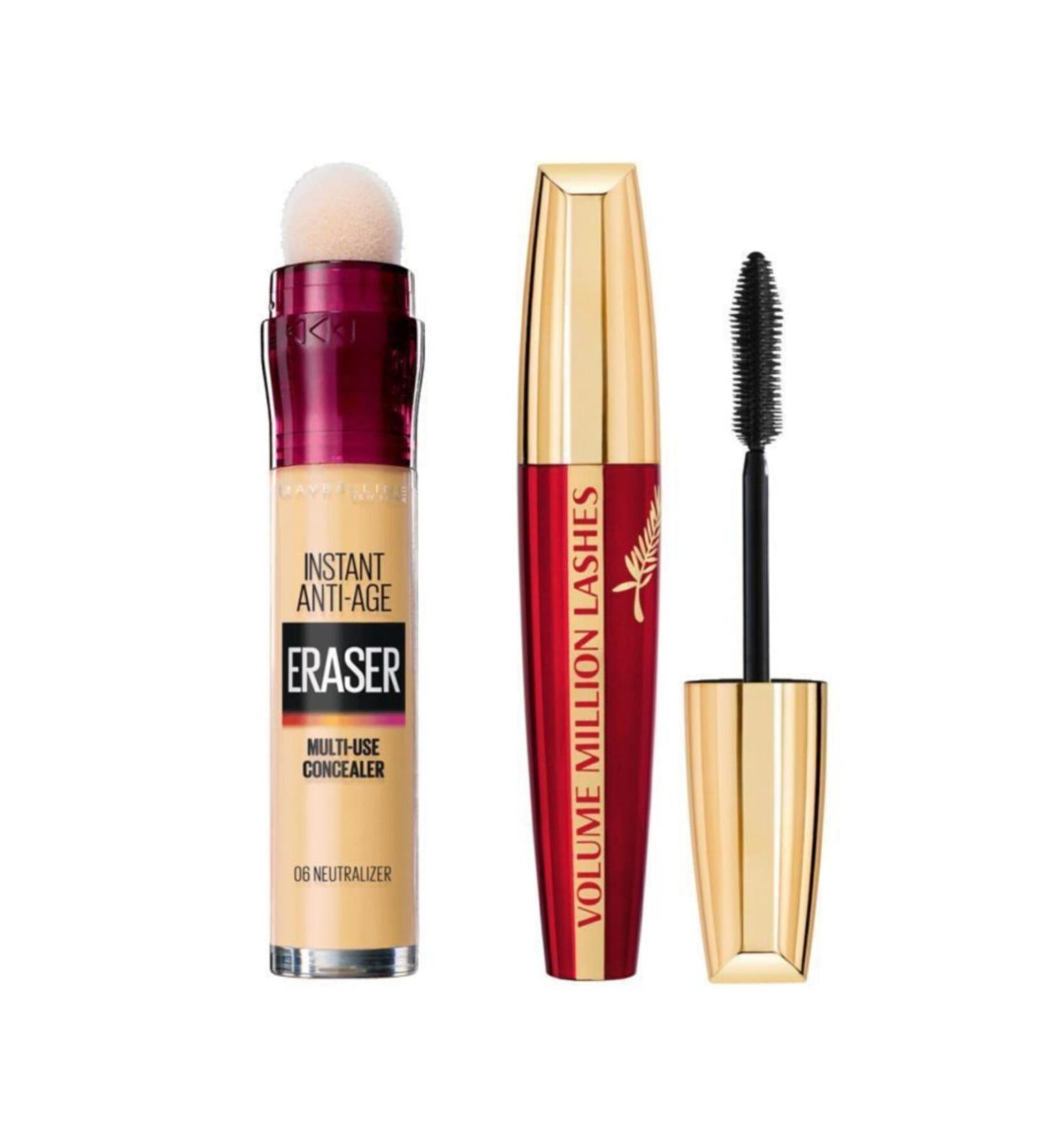 Maybelline New York Maybelline Instant Anti Age Eraser Concealer-06 Neutralizer+loreal Volume Million Mascara - Buy Online on GoSupps.com