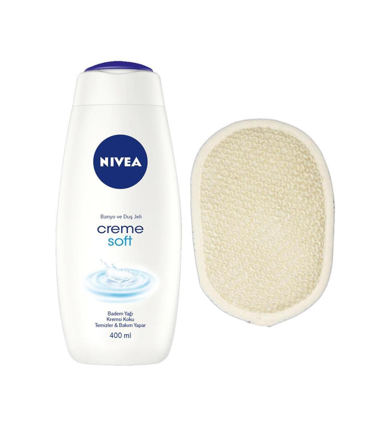 NIVEA Creme Soft Bath and Shower Gel 400 ml + Bath Glove