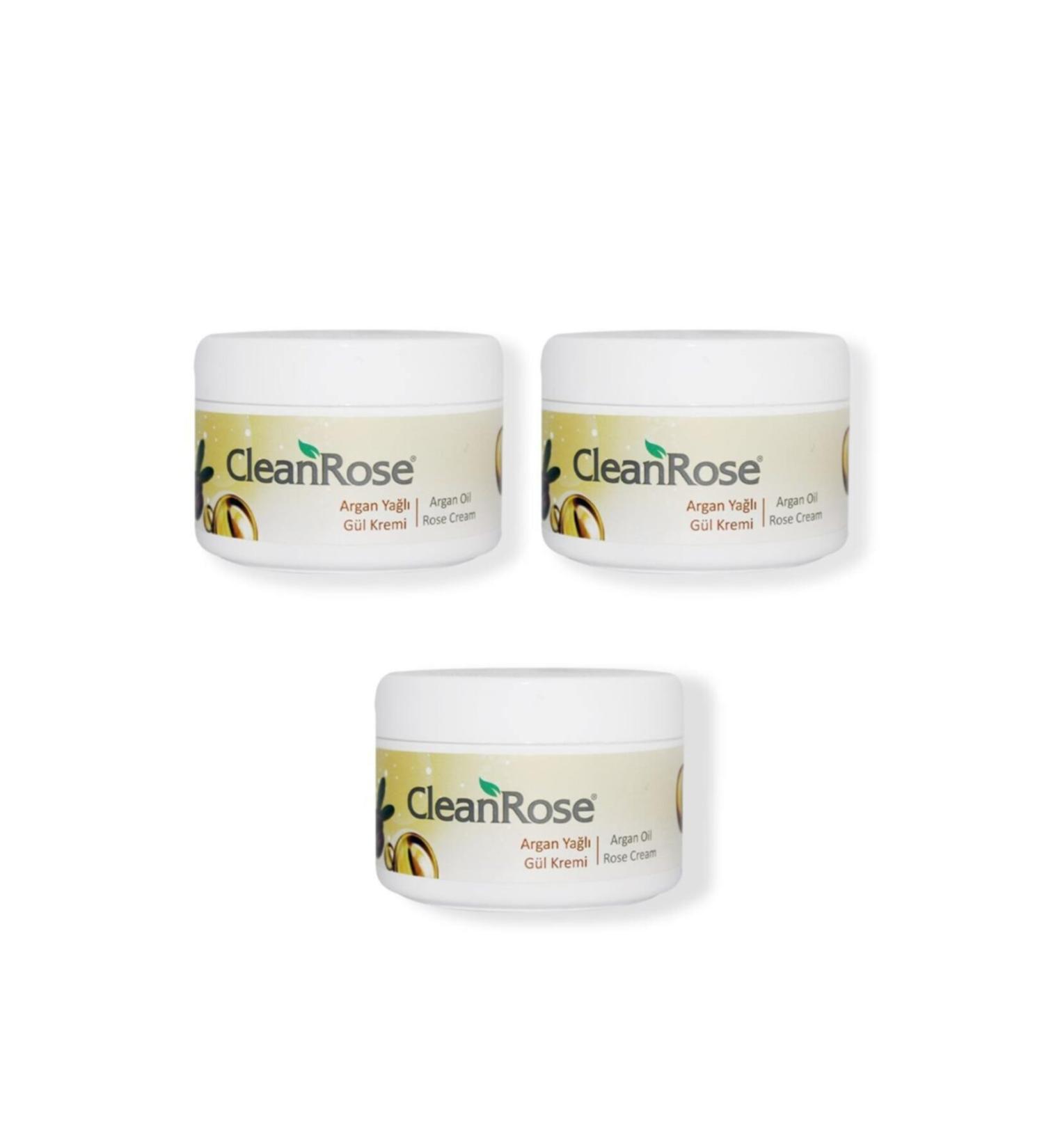 Clean Rose Anti-Wrinkle Argan Oil Rose Cream 90 ml X3 Pieces