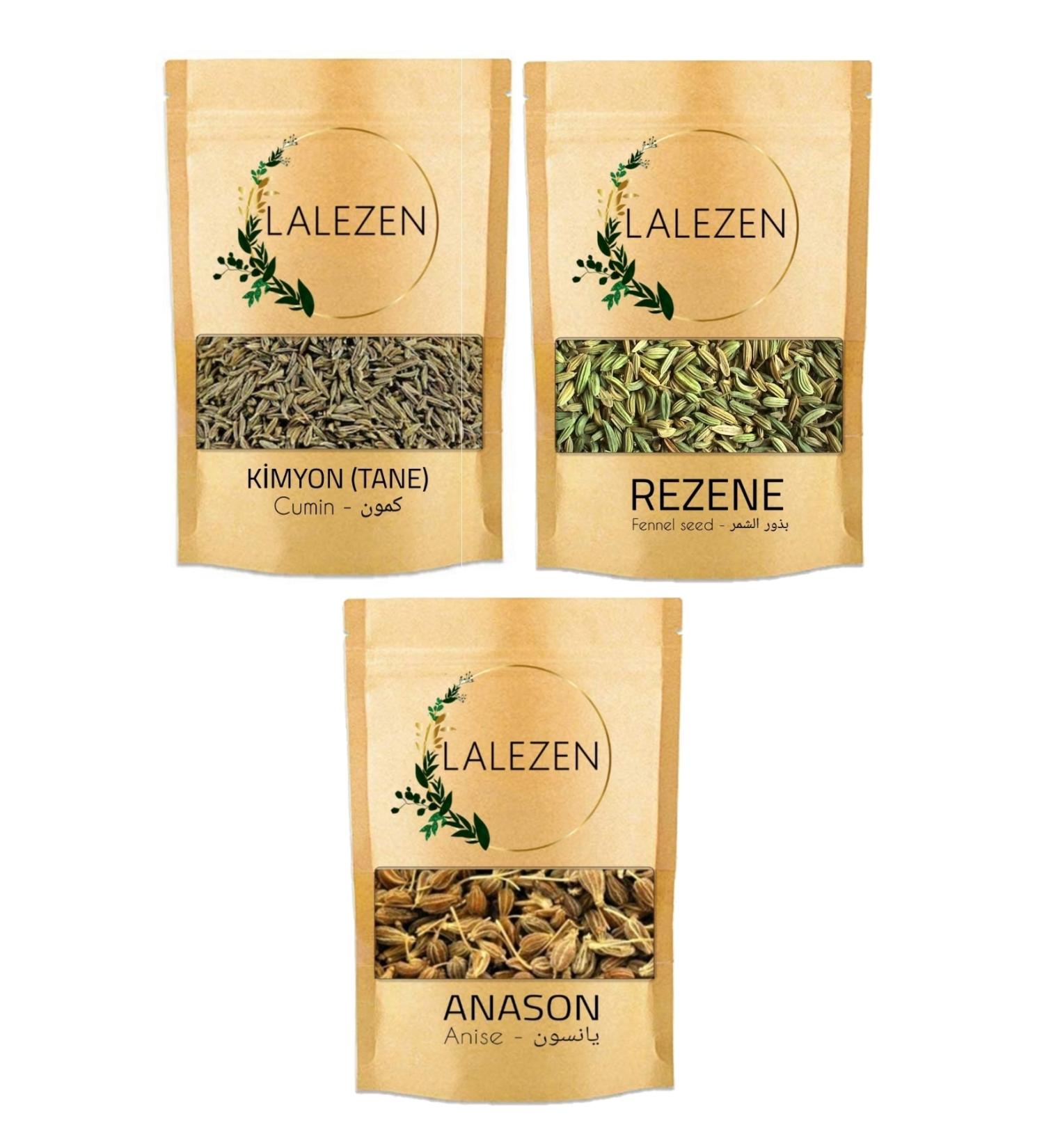LALEZEN Fennel Grain 100 g Anise Grain 100 g Cumin Grain 100 g