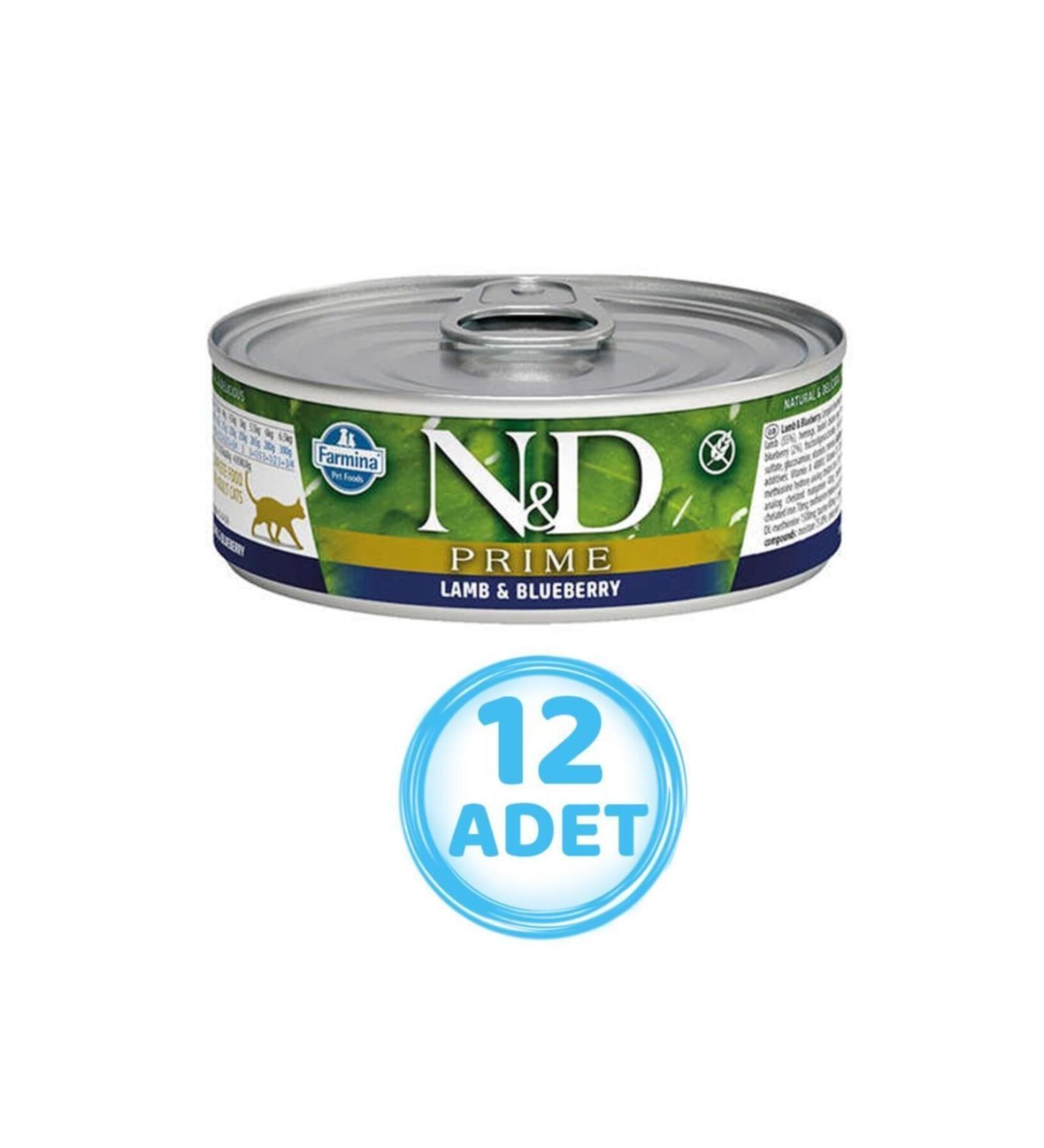 N & D Nd Lamb Blueberry Adult Cat Canned Food 80 Gr (12 Pieces)