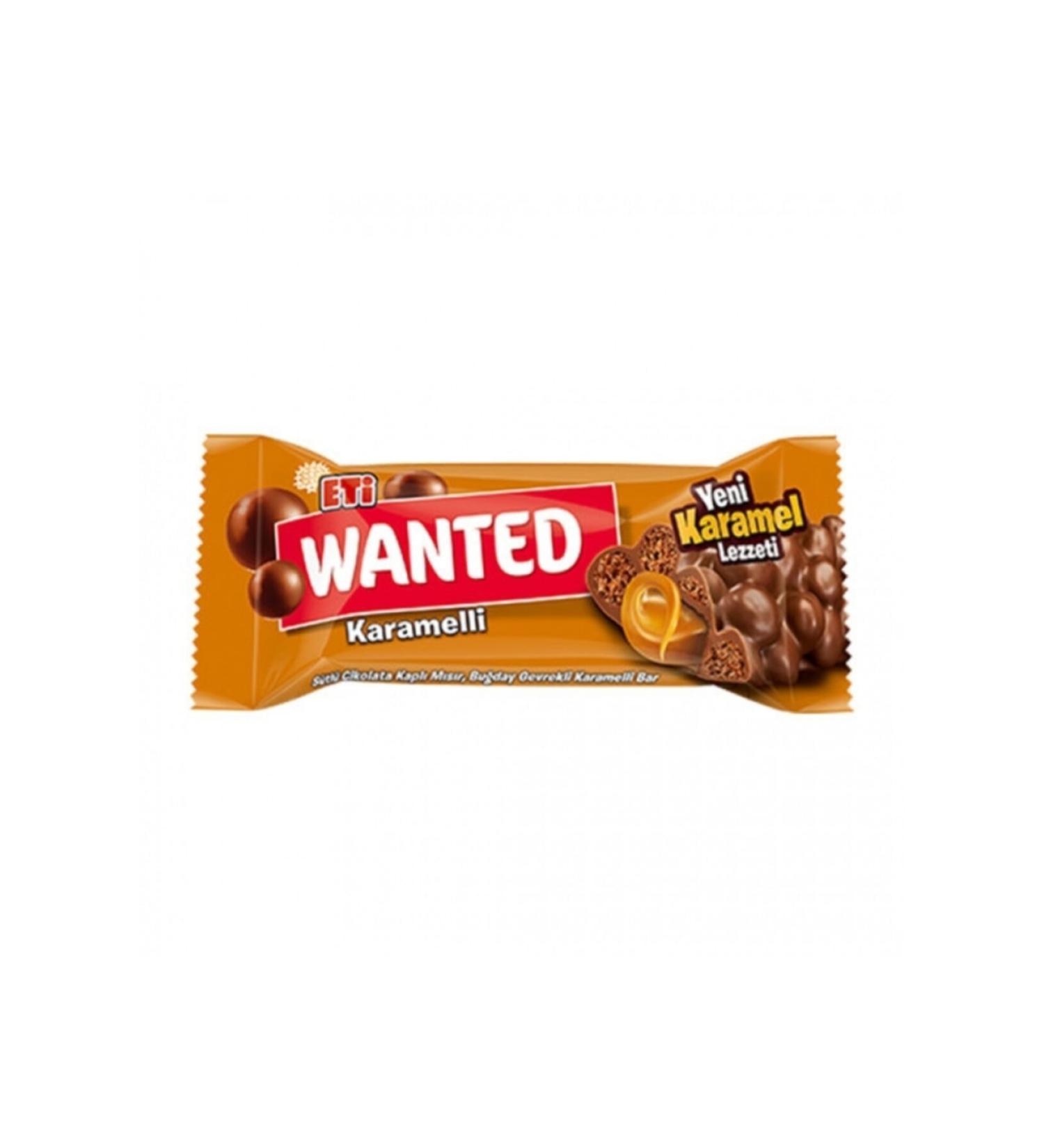 Eti Wanted Caramel Bar 22gr 24 pieces