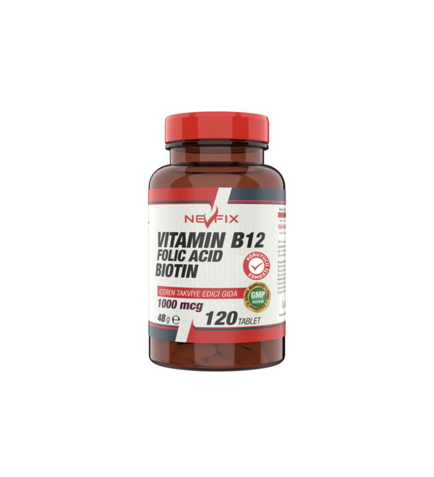 Nevfix Vitamin B12 1000 Mcg Folic Acid&Biotin