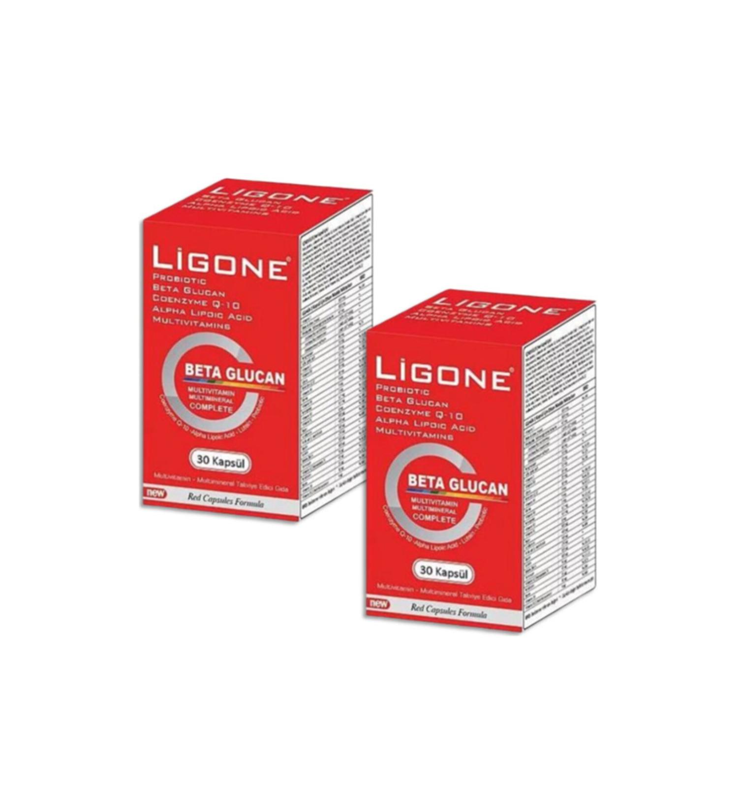 Rcfarma Ligone Beta-Glucan Probiotic Multivitamin 30 Capsules 2 BOX SKT:03.2023