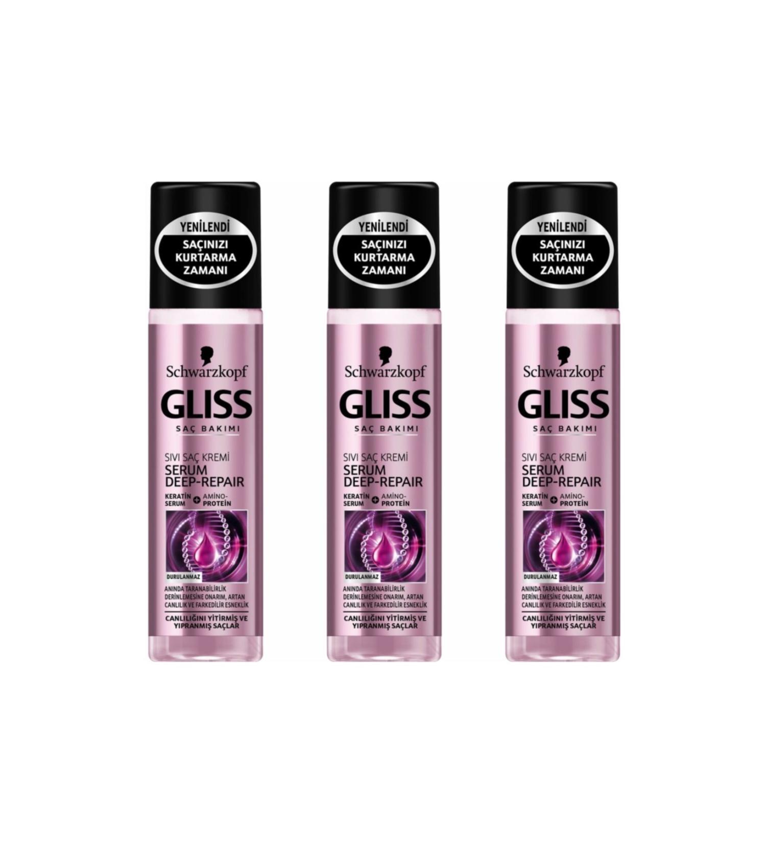 Gliss Serum Deep Repair Liquid Hair Conditioner 200 ml Set of 3
