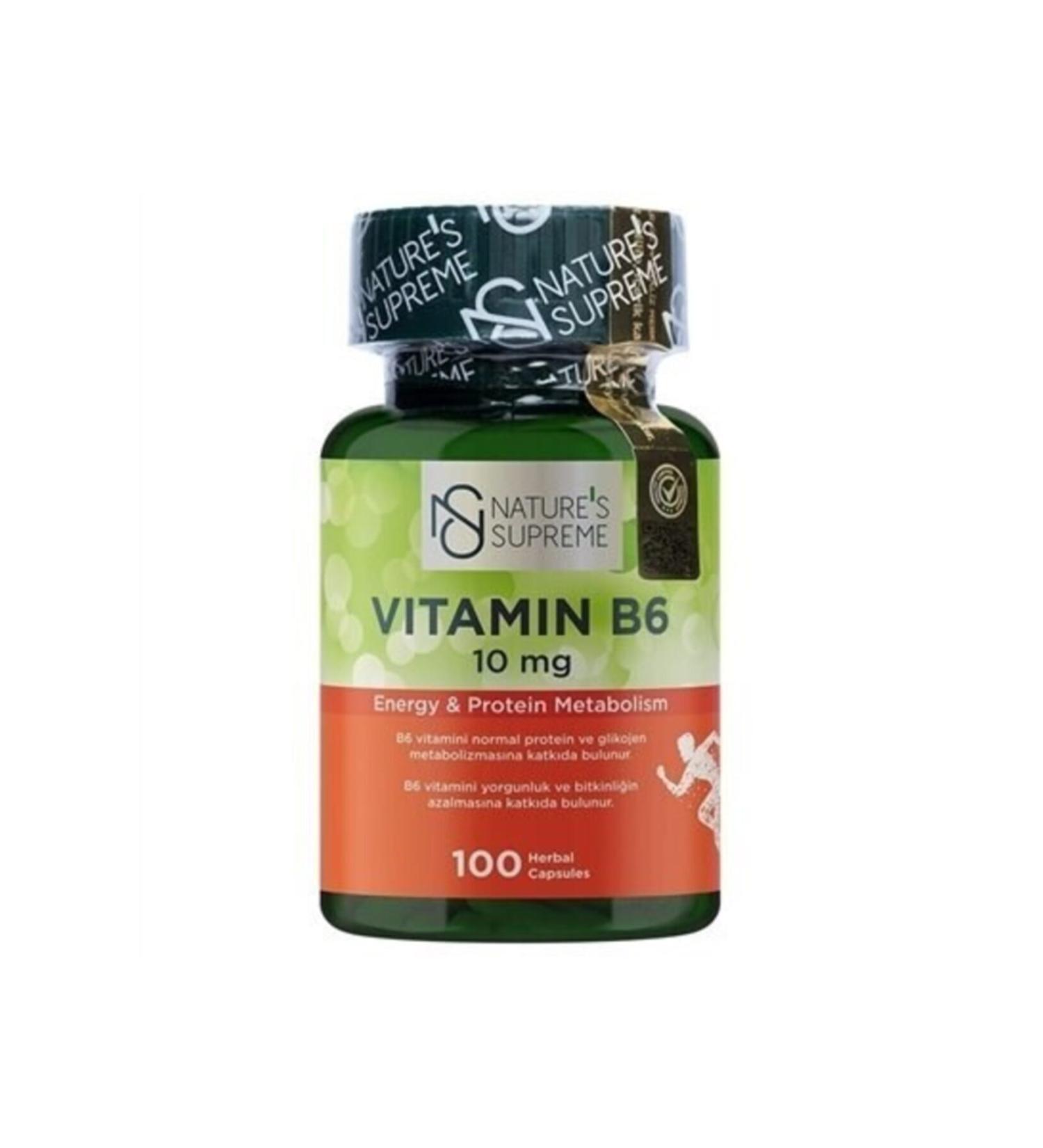 Natures Supreme Vitamin B6 10 Mg 100 Capsules