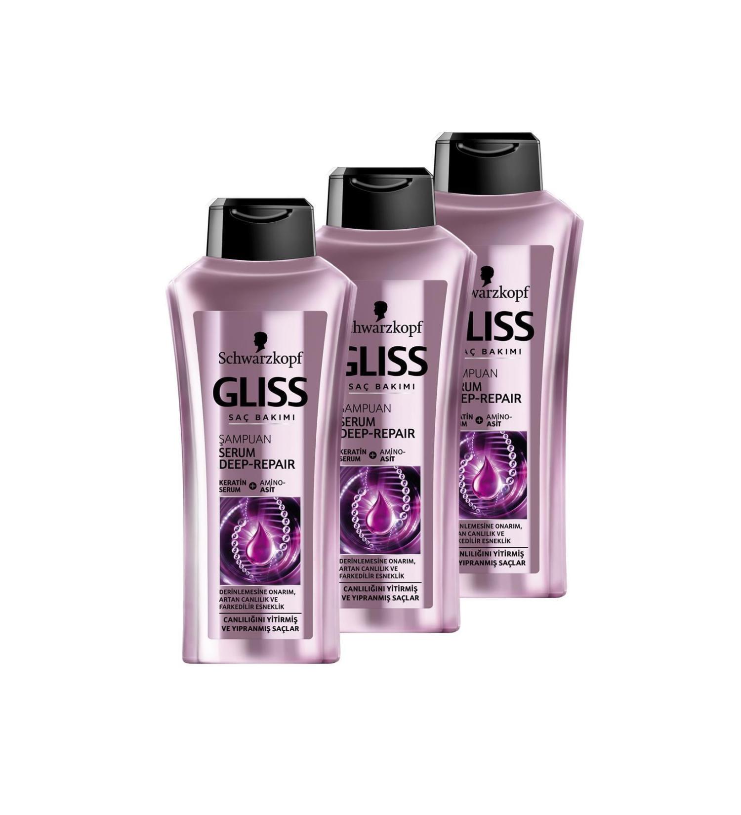 Gliss Serum Deep Repair Shampoo 525 ml X 3 Pieces