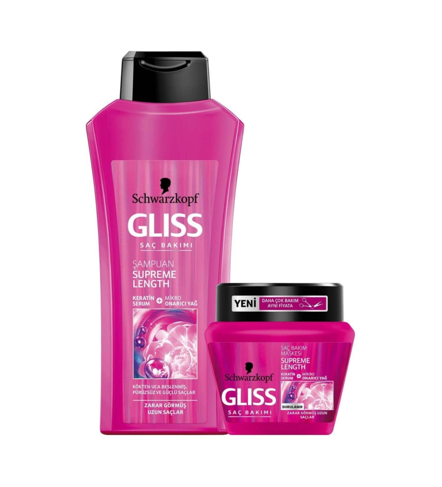 Gliss Supreme Length Shampoo 525 ml + Mask