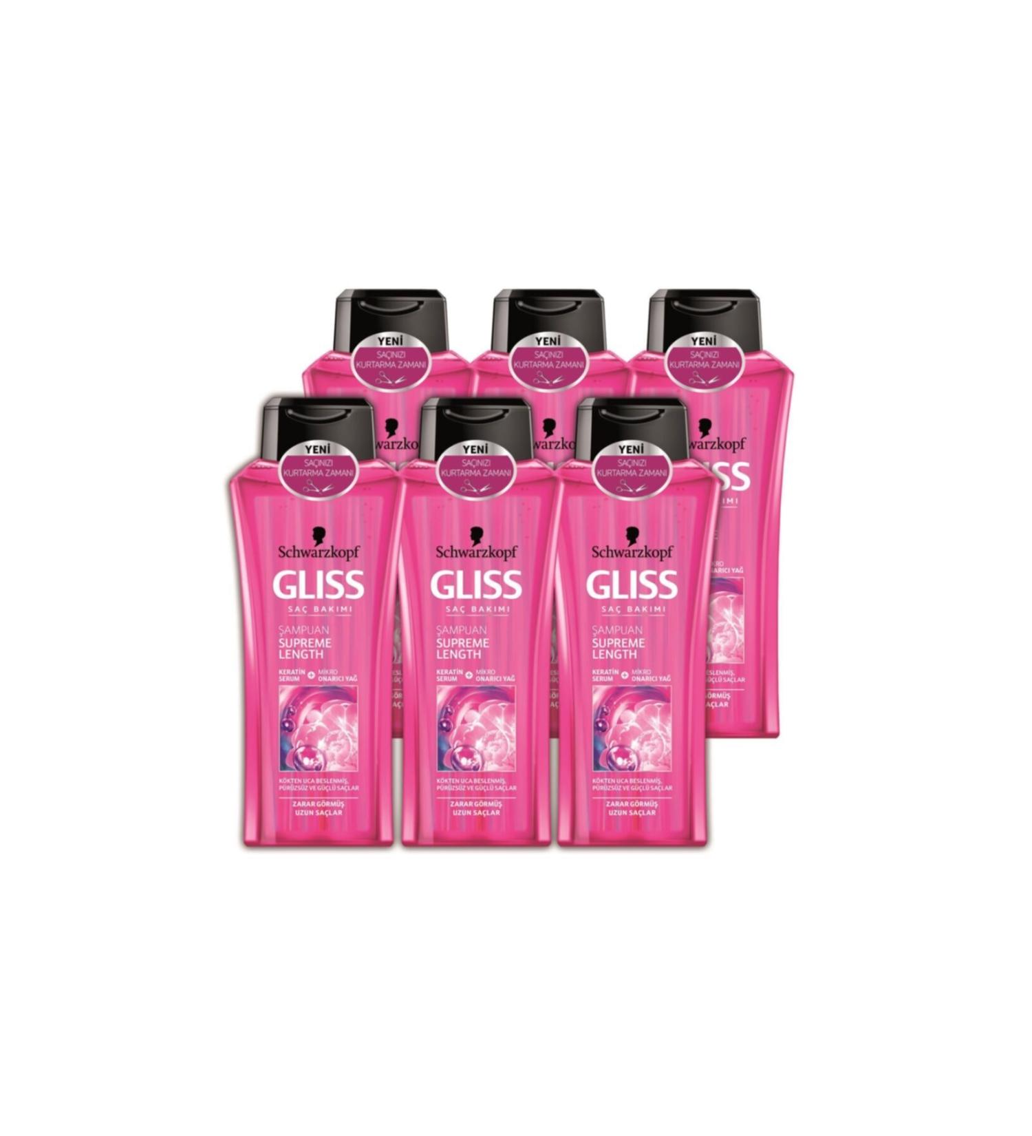 Gliss Shampoo Supreme Length 360ml 6 PIECES