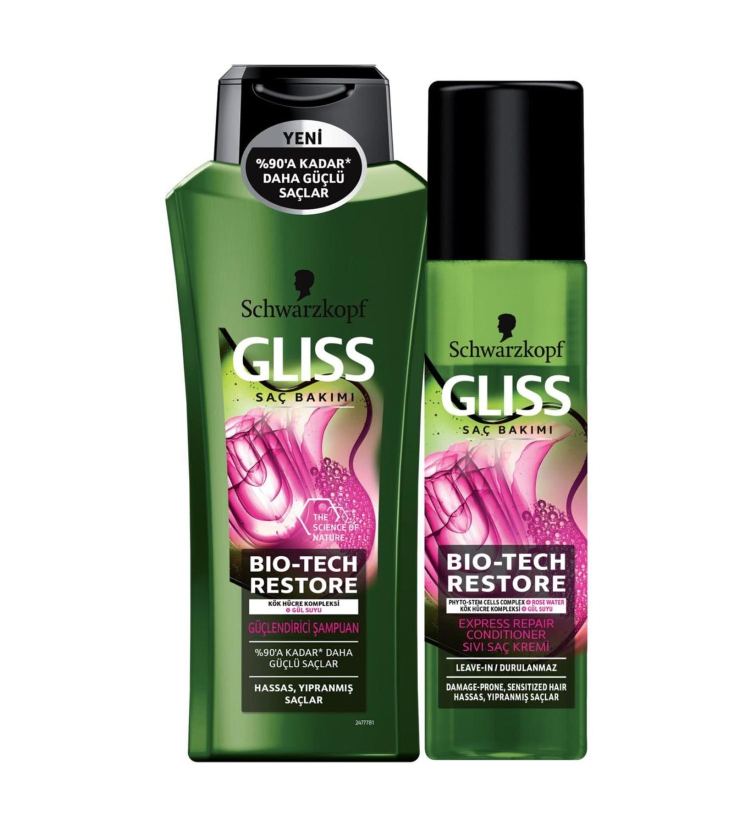 Gliss Bio-Tech Strengthening Shampoo 360 ml + Bio-Tech Liquid Conditioner 200 ml