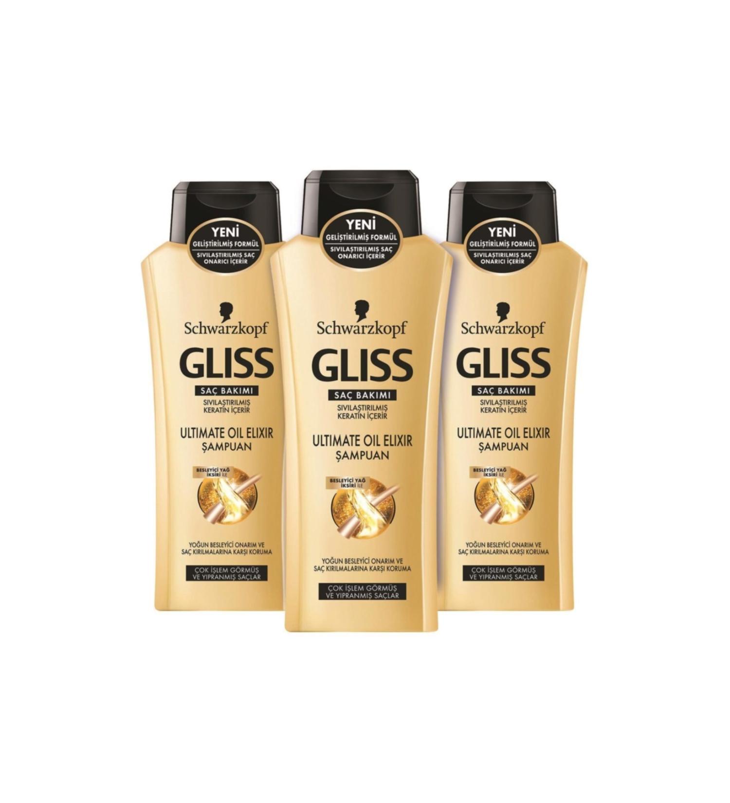 Gliss Ultimate Oil Elixir 360 ml Shampoo 3 Pack
