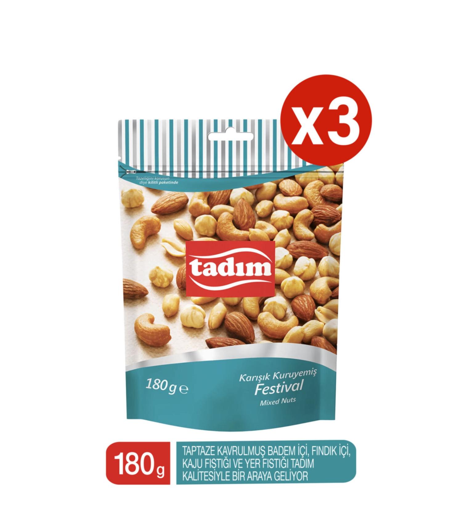 Tad m TADIM FESTIVAL MIXED NUTS 180GR X 3 PIECES