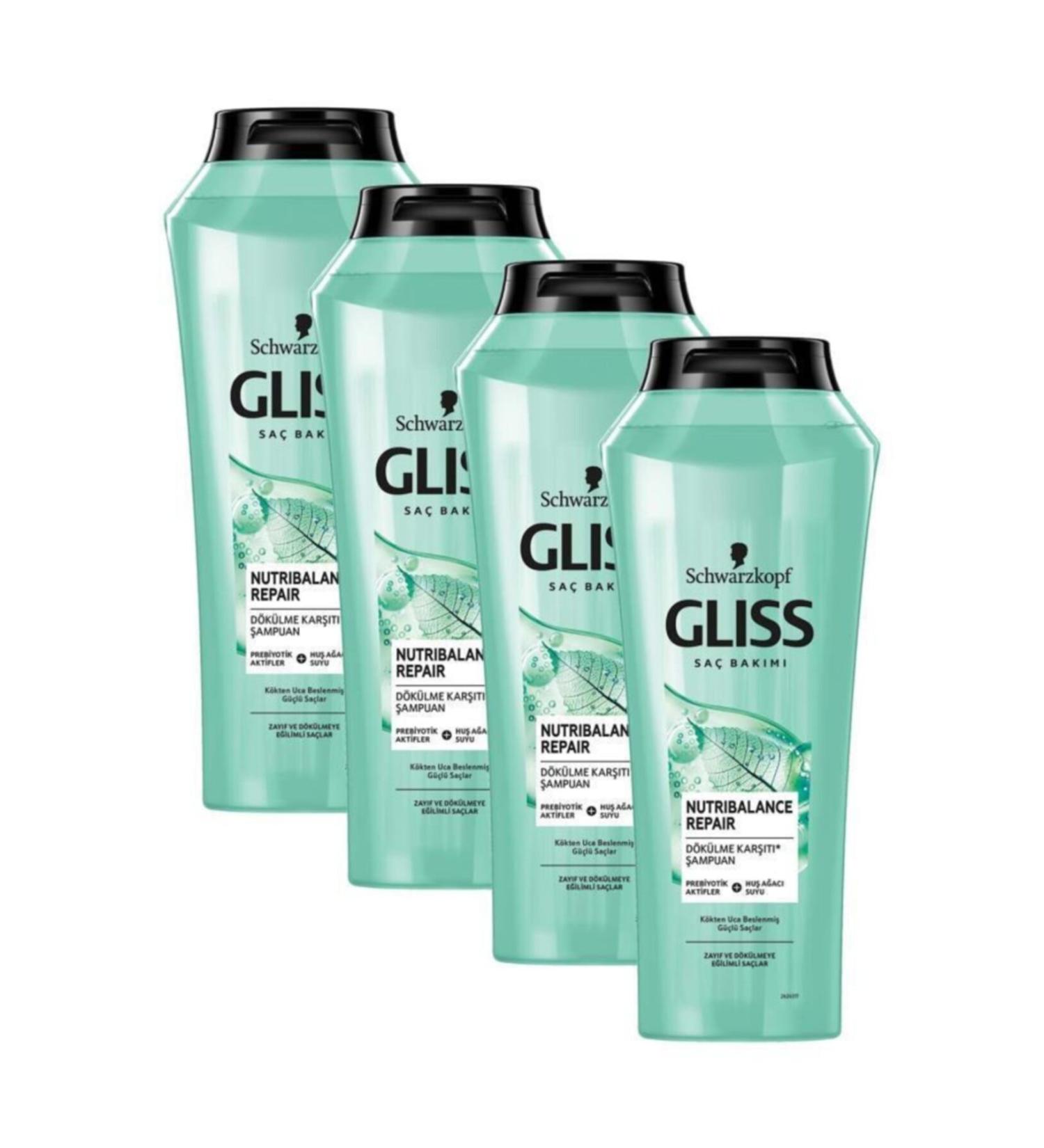 Gliss Schwarzkopf Gliss Nutribalance Shampoo 500 Ml X4 Pieces