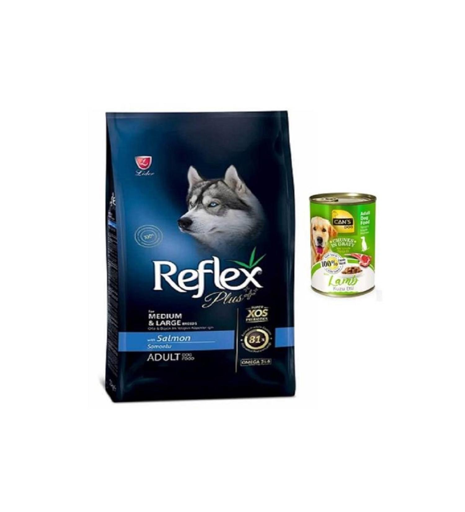 Reflex Adult Dog Salmon Adult Dog Food 3 Kg + Cans Dog Canned Food