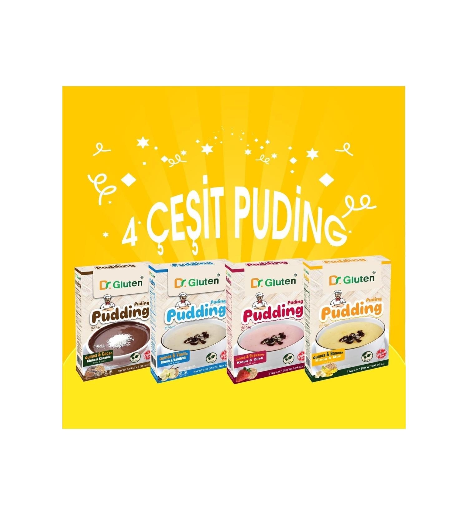Dr.Gluten Puddings (banana-strawberry-cocoa-vanilla) - Buy Online on GoSupps.com