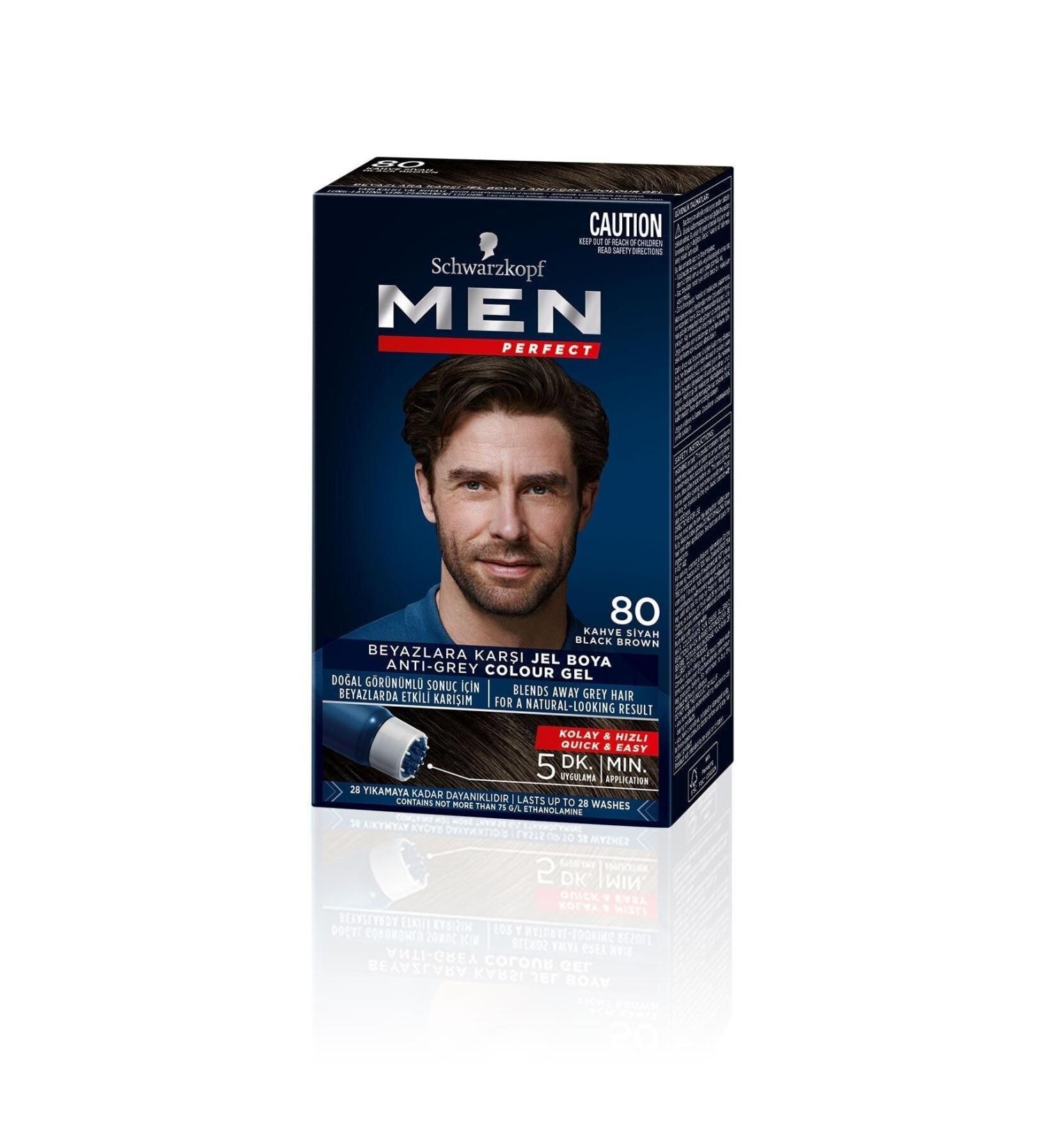 Schwarzkopf Men Perfect Men's Ammonia-Free Hair Dye Brown Black 80 50 Ml - Buy Online on GoSupps.com