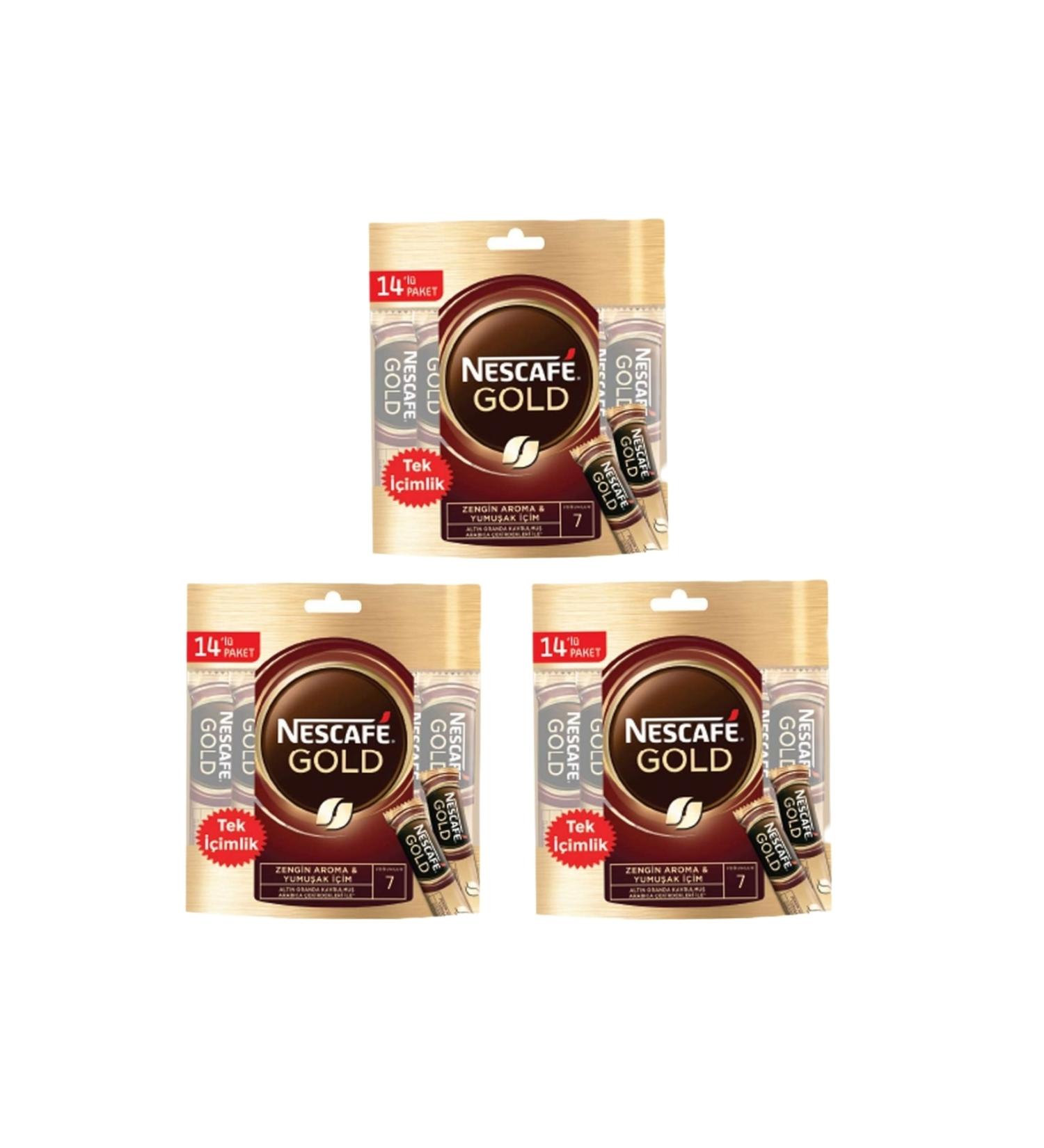 Nescafe Gold Single Use 2 Gr Economic Package 14 Pieces *3 Pieces