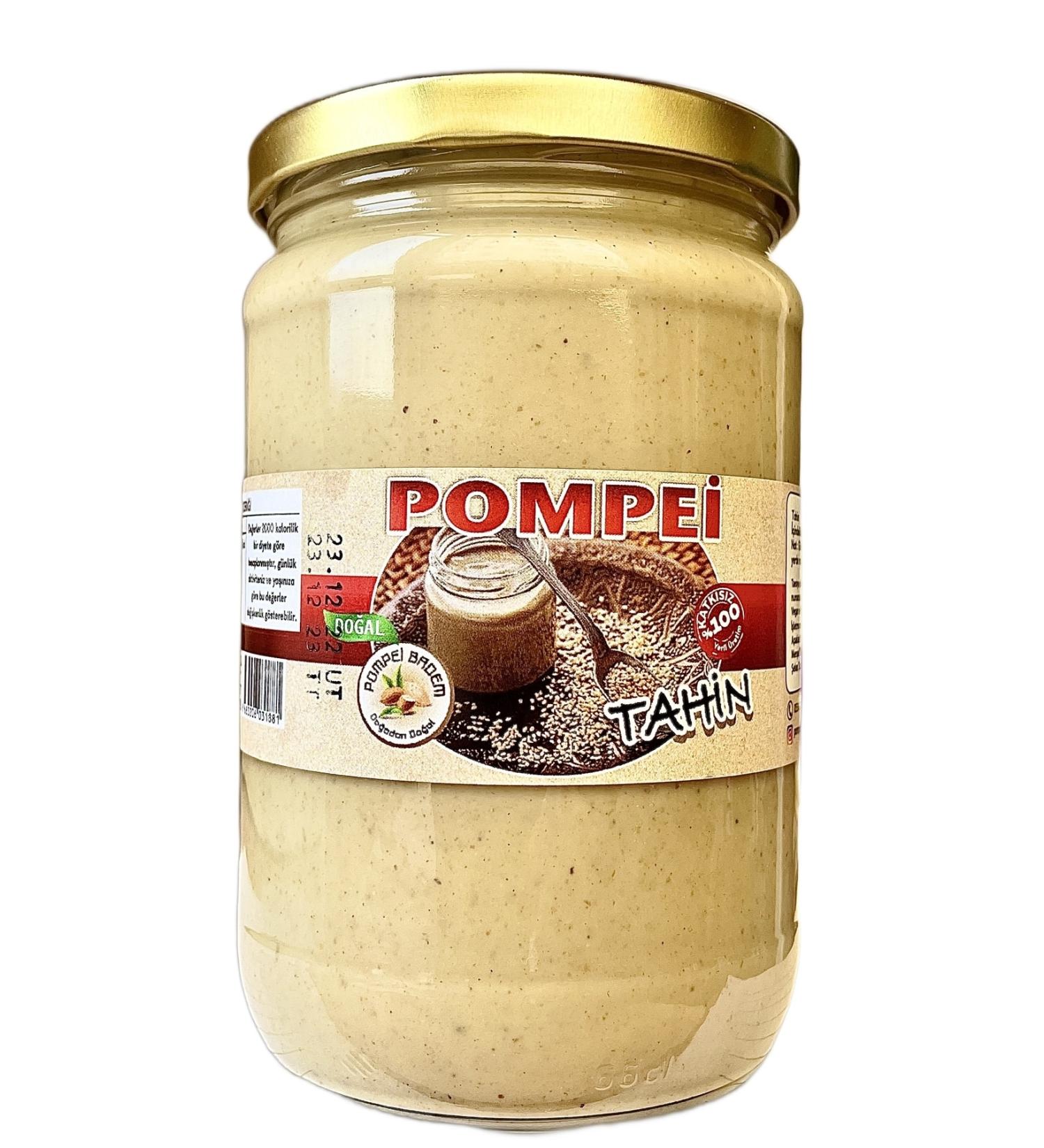 POMPEI ALMOND 600 Gr 0 Tahini Organic Natural Additive-Free Gluten-Free Local Plain Sugar-Free