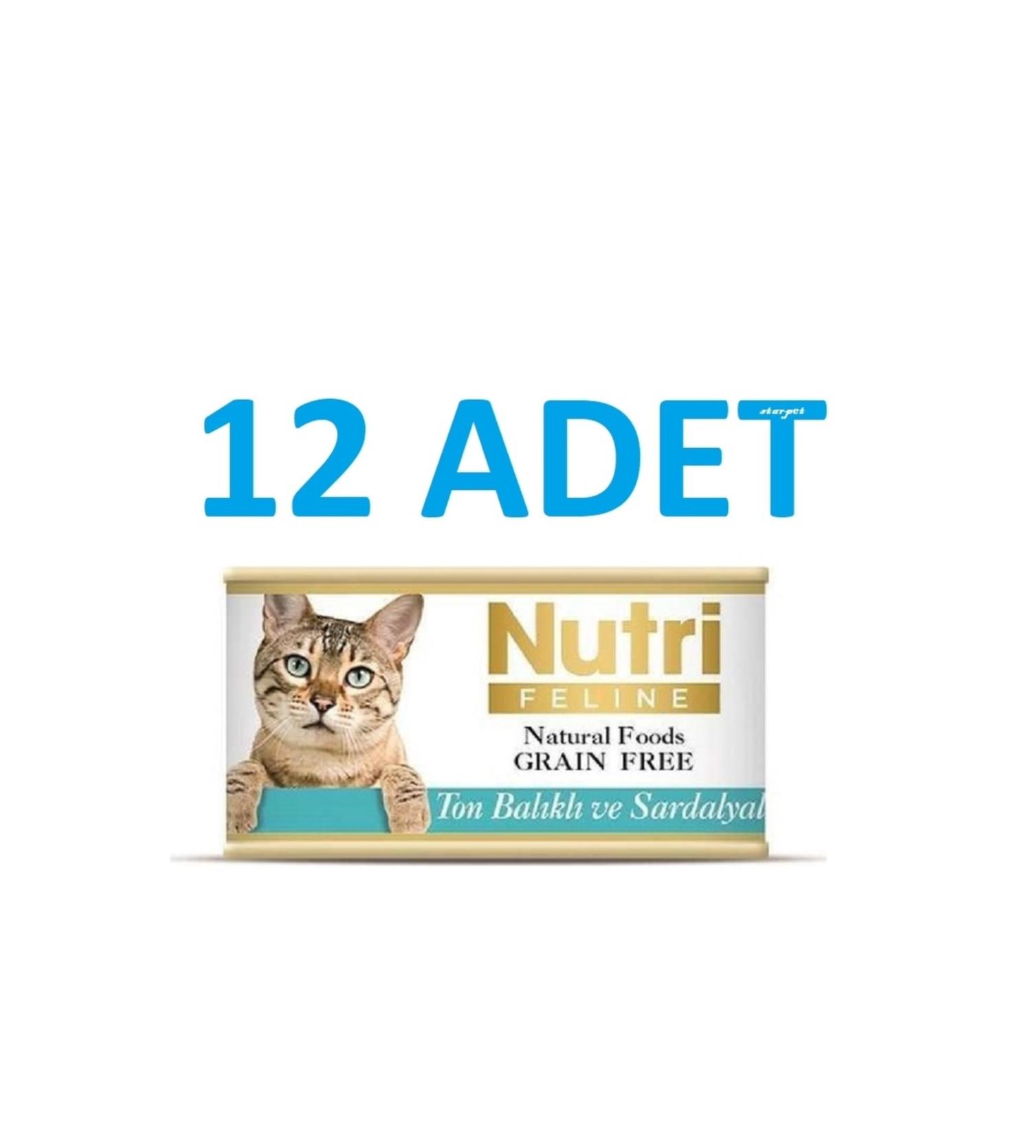 Nutri Feline Grain-Free Tuna Sardine Cat Canned Food 85 Gr X 12 Pieces