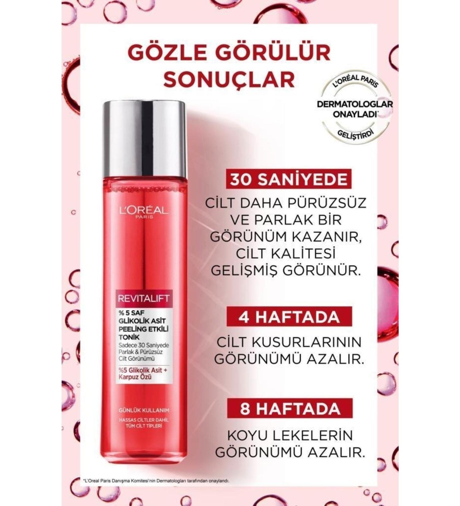 L'Oreal Paris Original New Product Revitalift Pure Glycolic Acid Peeling Tonic 180ml - Buy Online on GoSupps.com