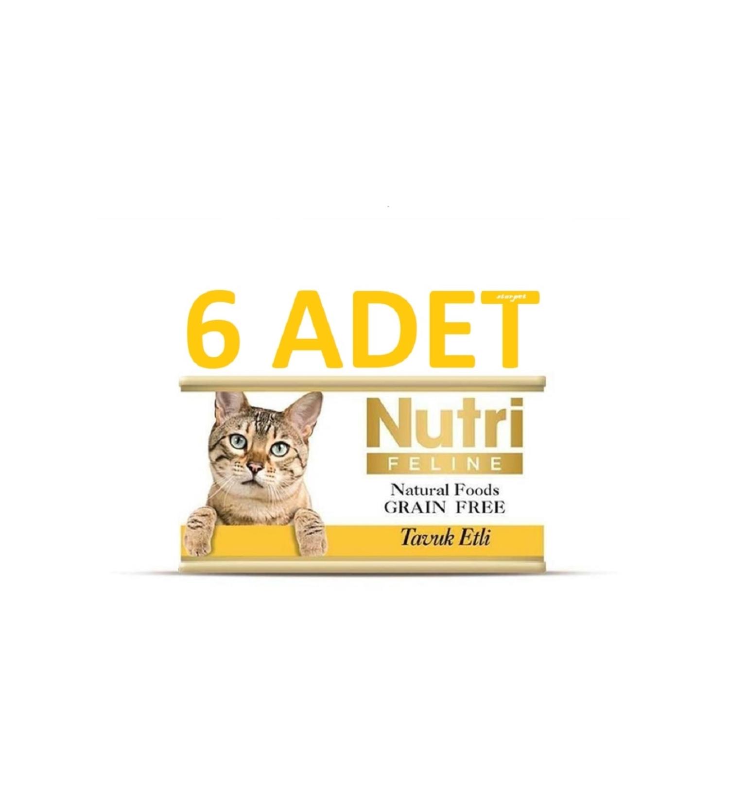 Nutri Feline Grain-Free Chicken Meat 85 Gr Adult Cat Canned Food X 6 Pieces