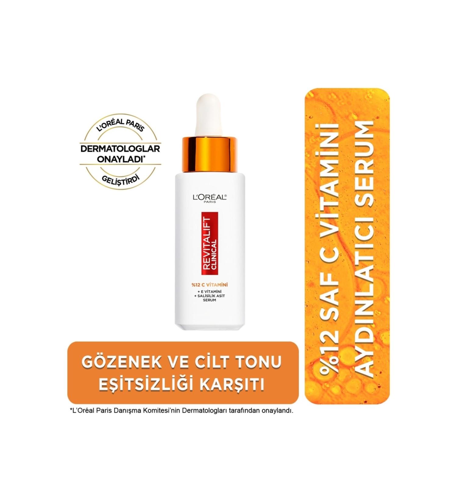 L'Oreal Paris Revitalift Clinical Pure Vitamin C Brightening Serum 30ml - Buy Online on GoSupps.com