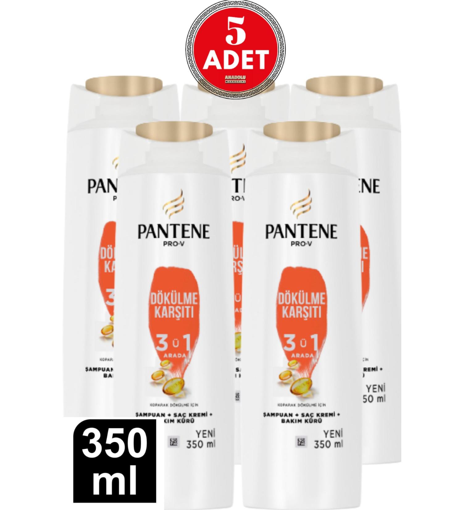 Pantene Anti-Hair Loss 3in1 Shampoo 350 Ml 5 Pieces - Buy Online on GoSupps.com