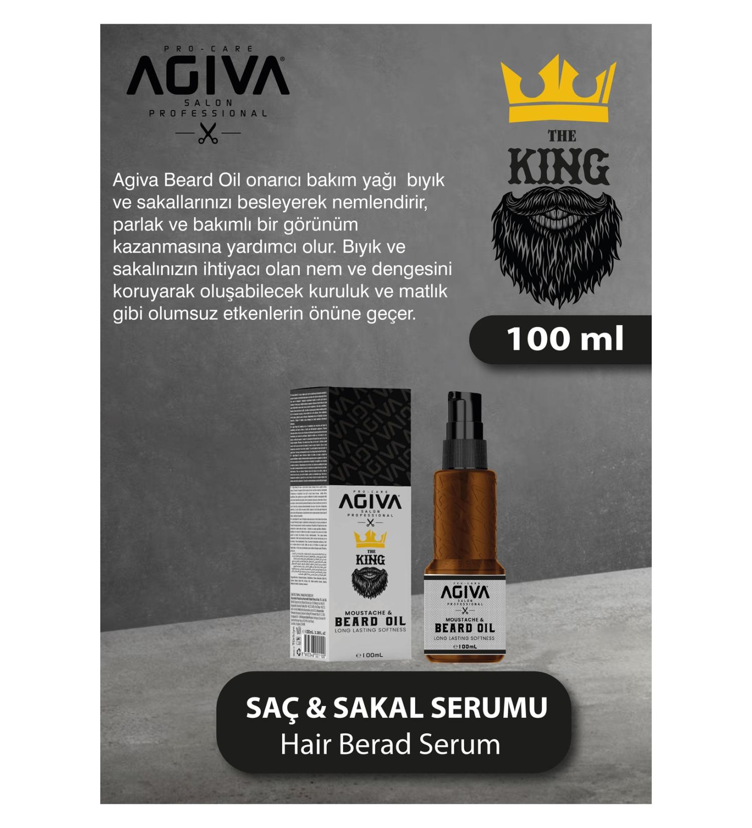 Agiva Plumping Revitalizing Hair Beard Serum 100 ml The King - Buy Online on GoSupps.com
