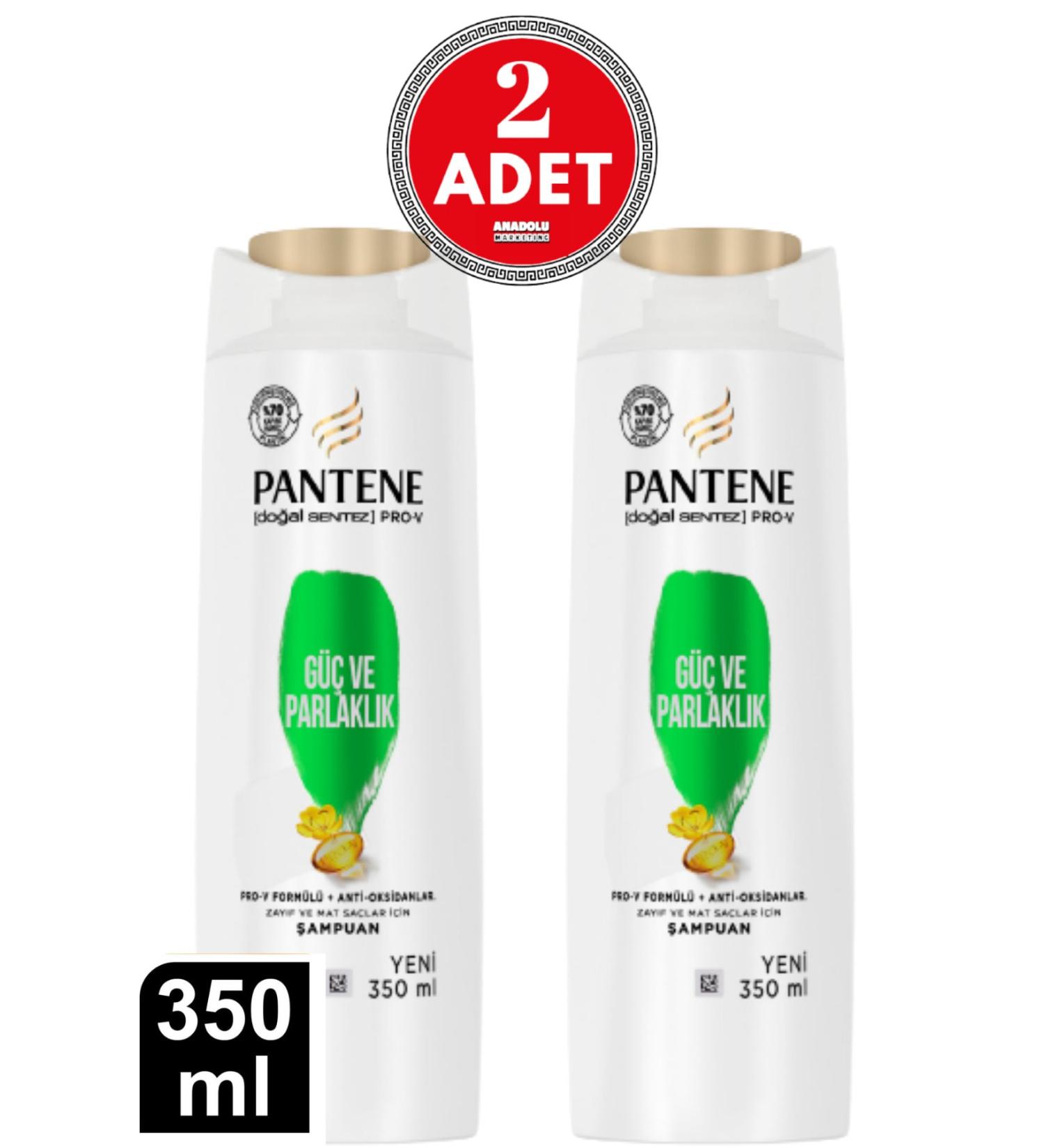 Pantene Natural Synthesis Power and Shine Shampoo 350 Ml 2 Pieces - Buy Online on GoSupps.com