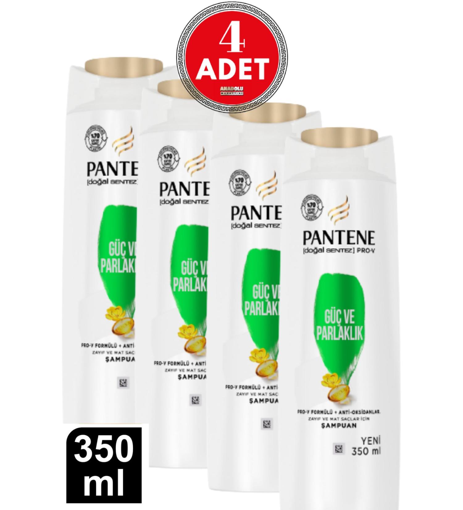 Pantene Natural Synthesis Power and Shine Shampoo 350 Ml 4 Pieces - Buy Online on GoSupps.com