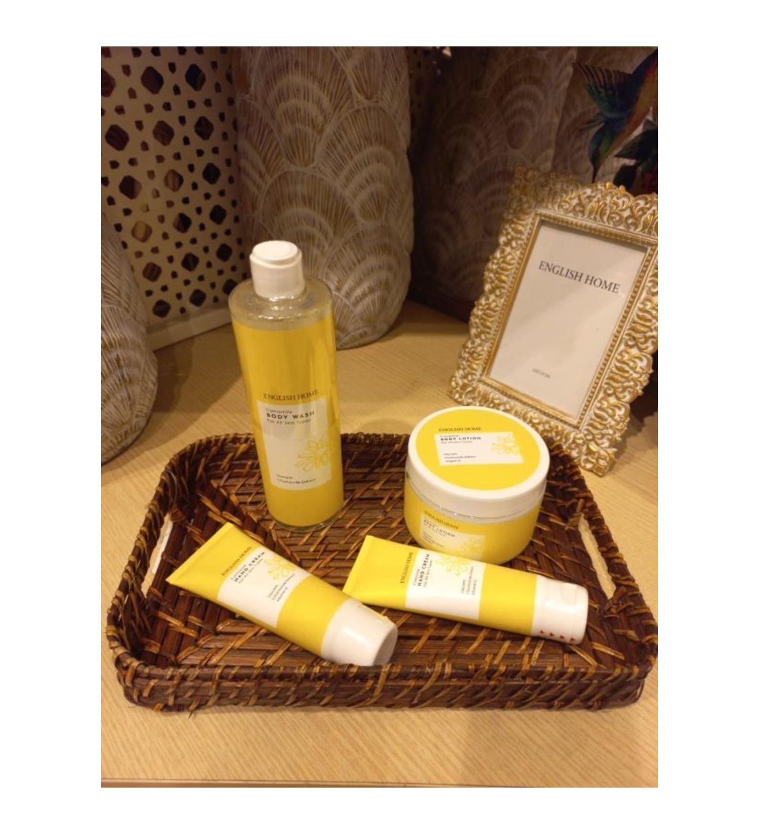 English Home Chamomile Extract Body Lotion + Hand Cream + Shower Gel 3 Piece Set