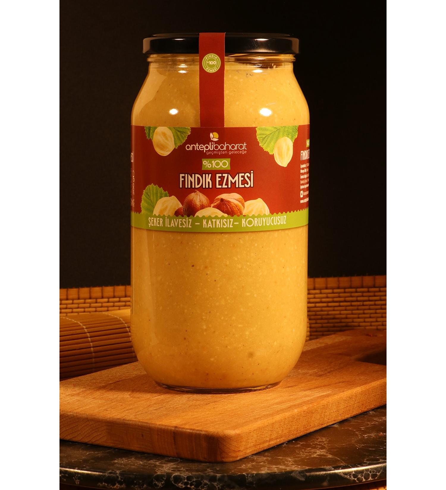 Antep Spice Sugar Free 0 Hazelnut Paste 1 Kg Glass Bottle