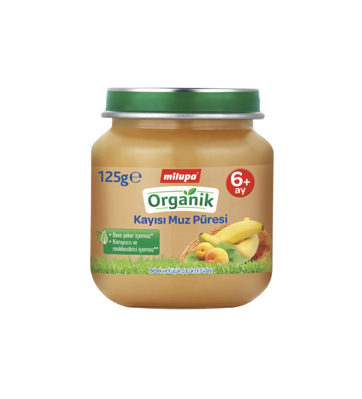 Milupa Organic Apricot Banana Puree Jar 125 G 6+ Months